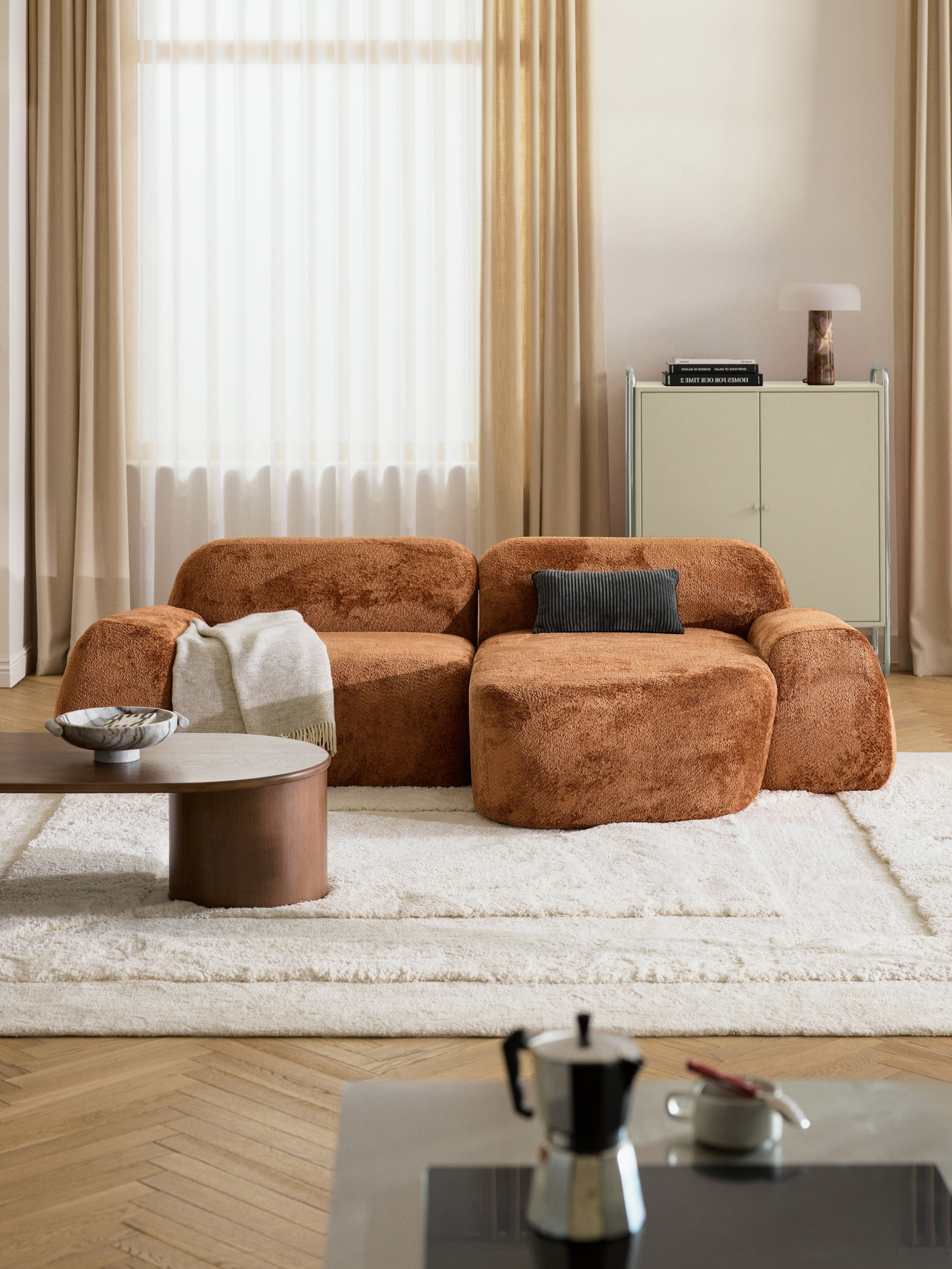 Wolke Modular Teddy Bouclé Corner Sofa (3-seater)
