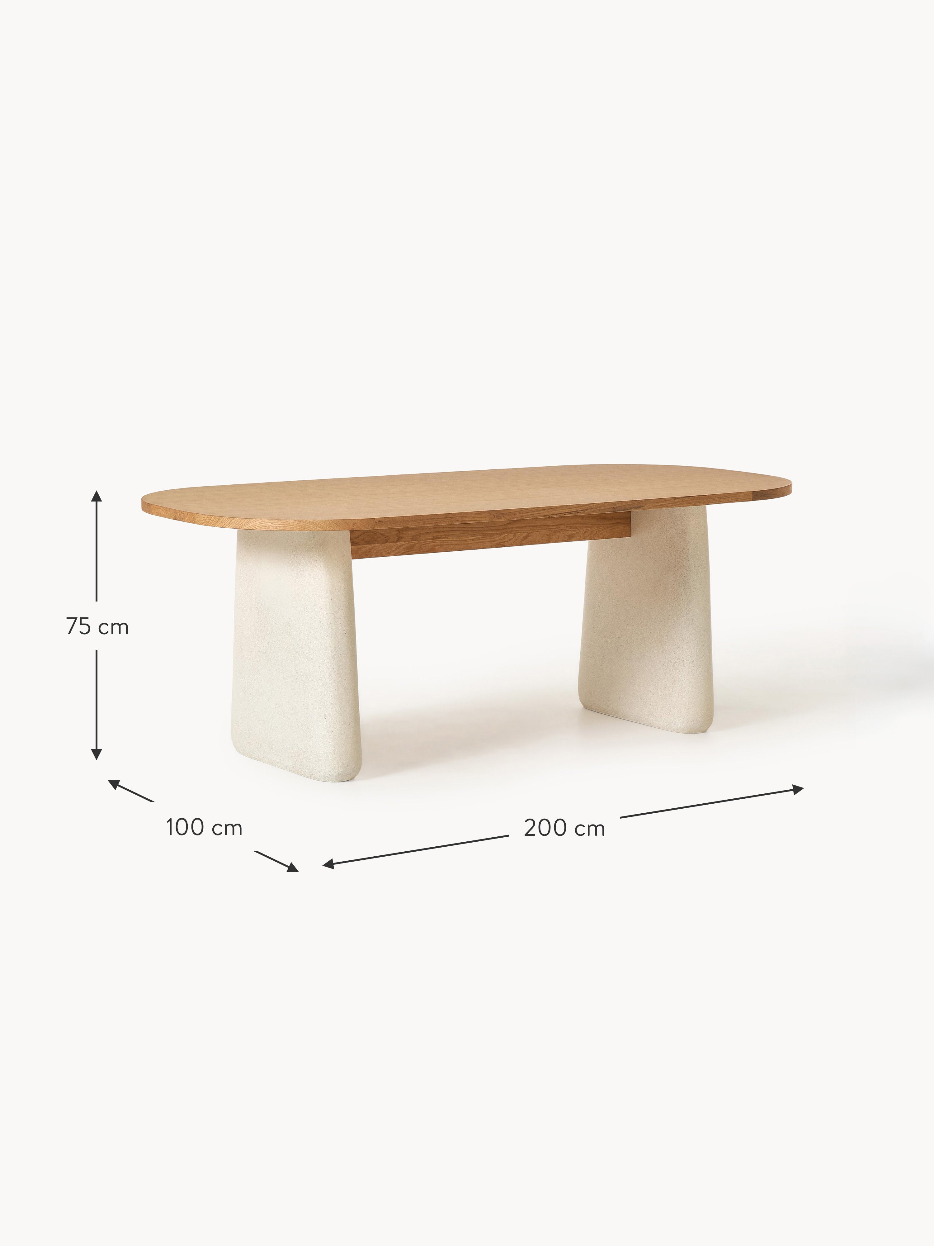 Dune Oval Oak Wood Dining Table, in various sizes