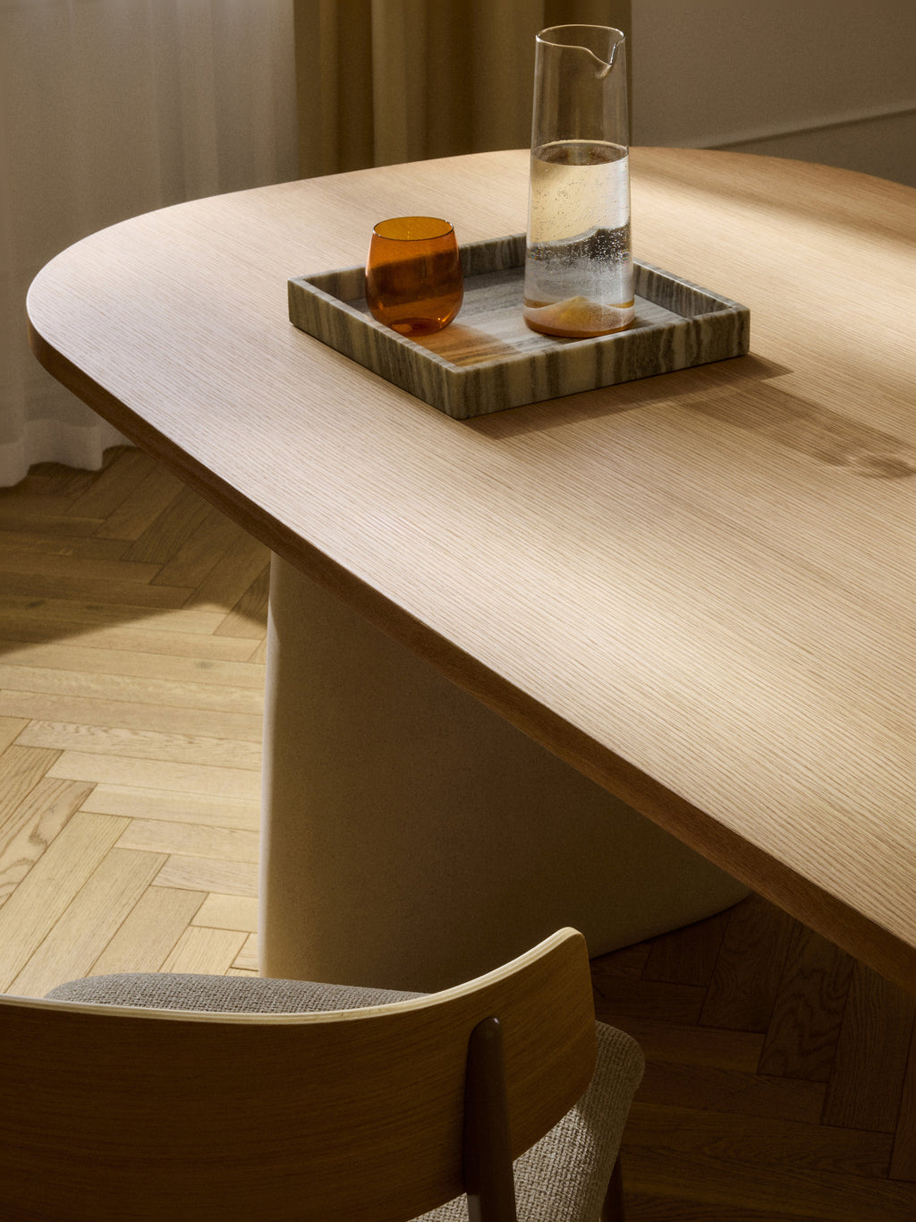 Dune Oval Oak Wood Dining Table, in various sizes
