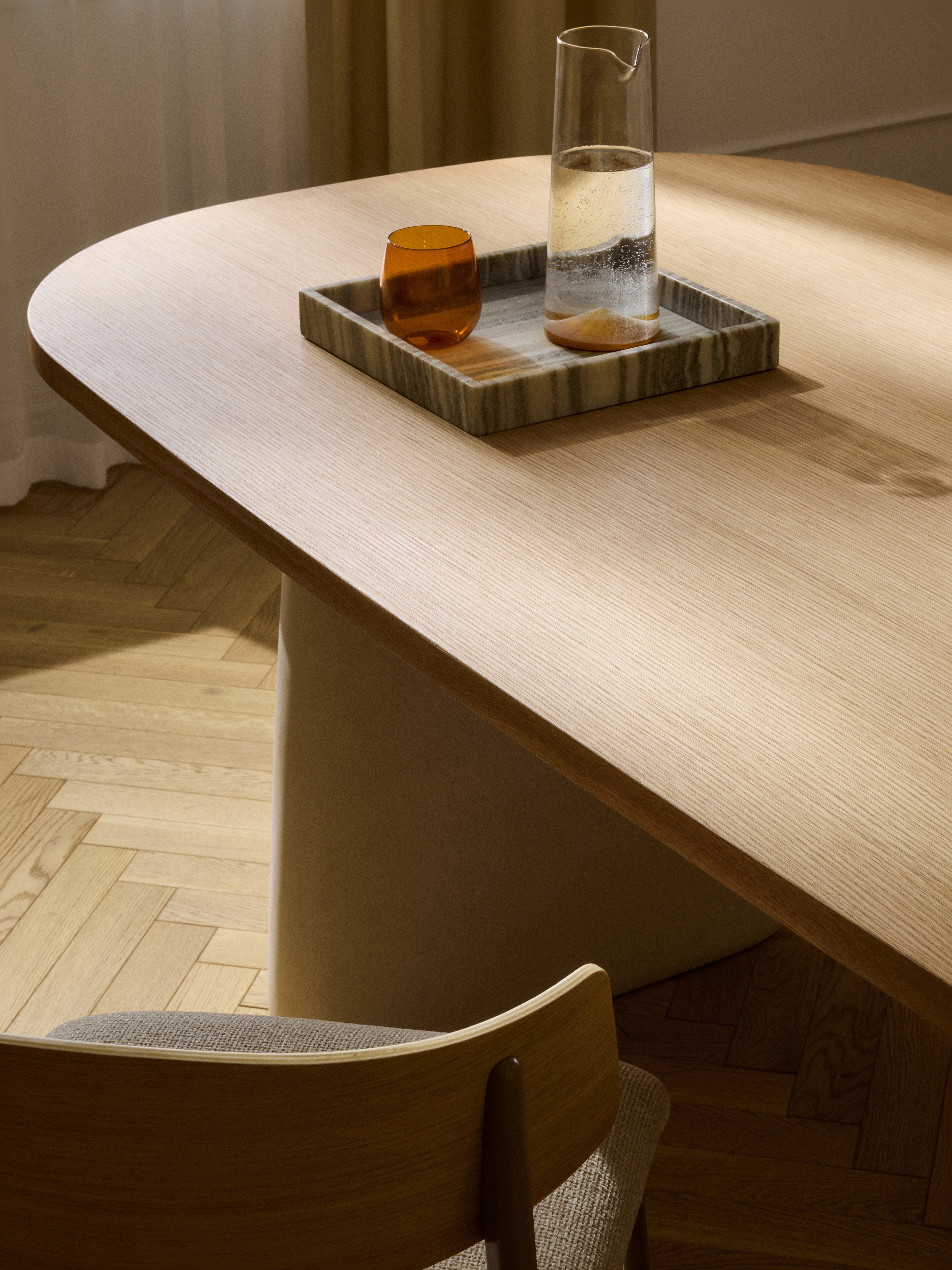 Dune Oval Oak Wood Dining Table, in various sizes