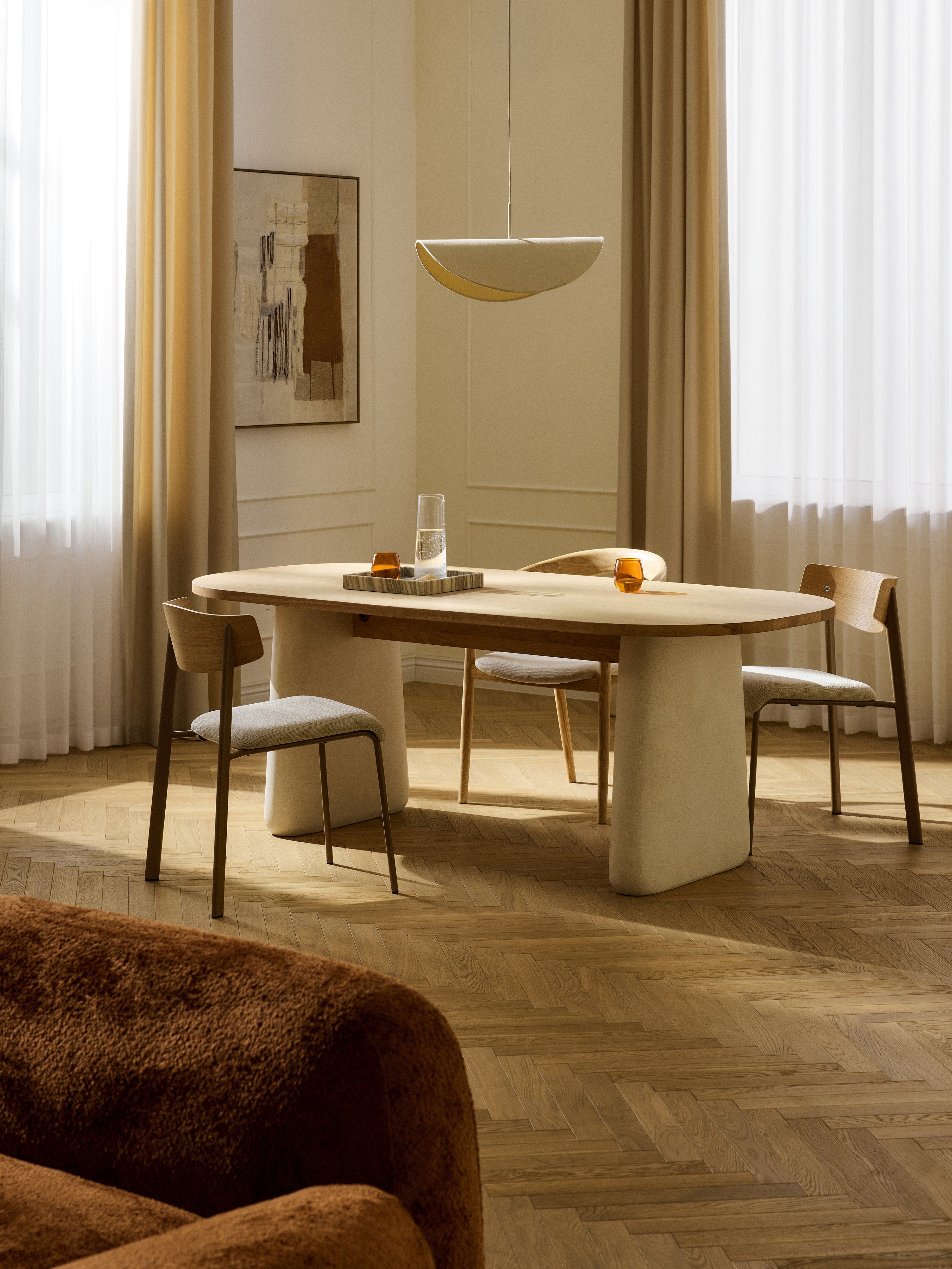 Dune Oval Oak Wood Dining Table, in various sizes