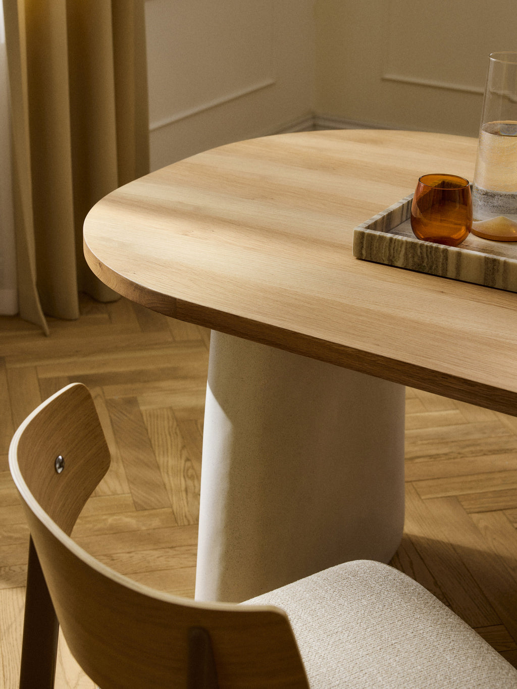 Dune Oval Oak Wood Dining Table, in various sizes
