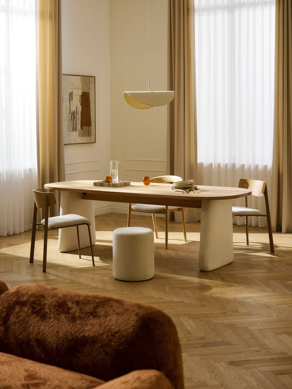 Dune Oval Oak Wood Dining Table, in various sizes
