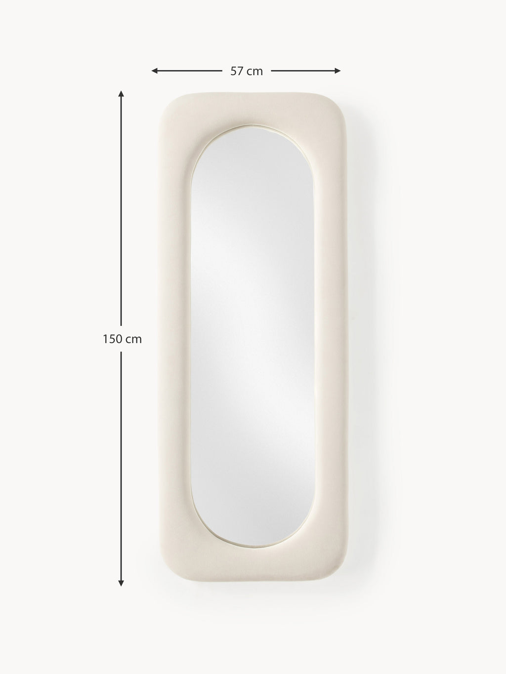 Zola Full-Length Wall Mirror with Velvet Frame