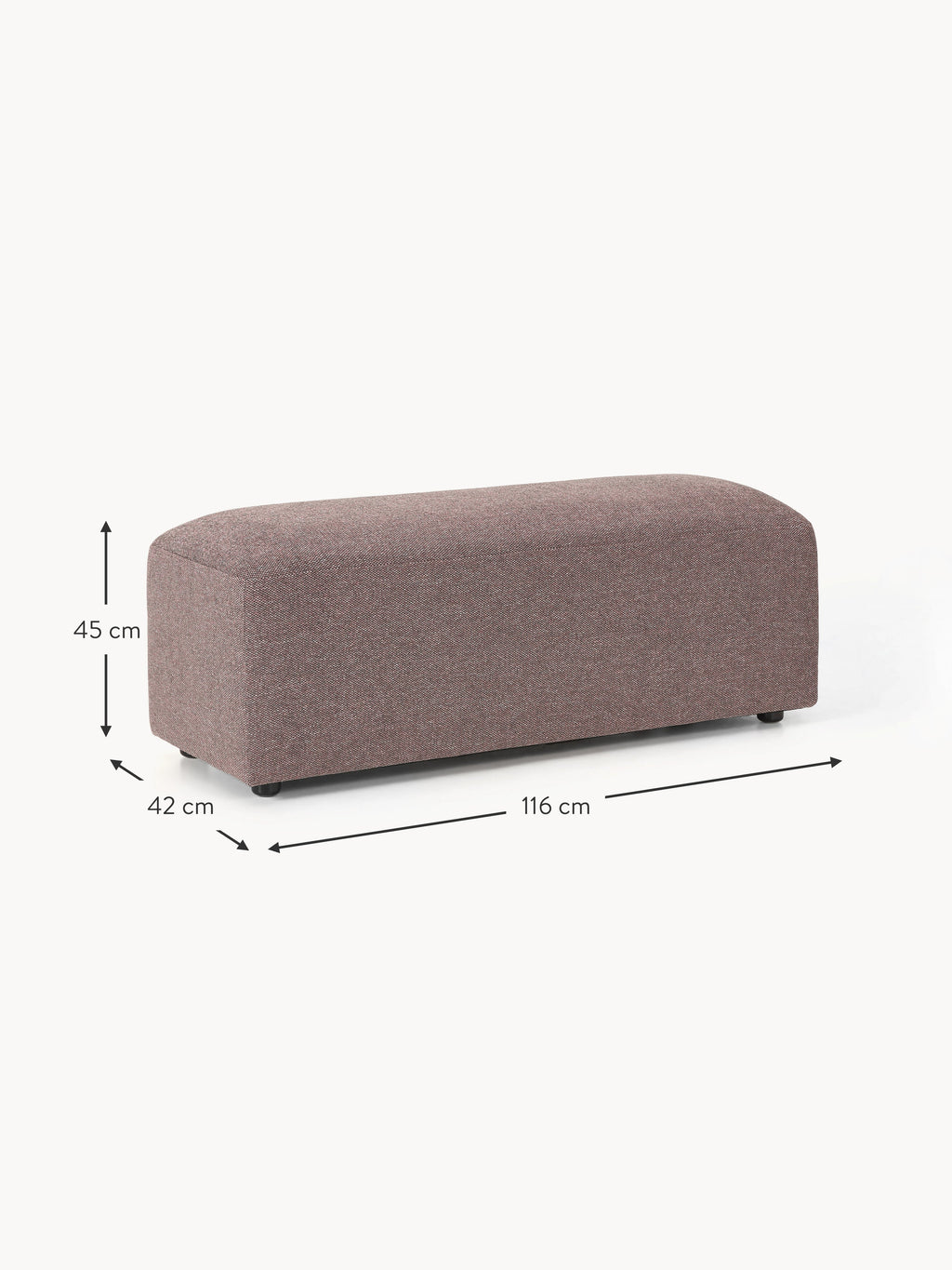 Melva XL Ottoman, W 116 x D 42 cm
