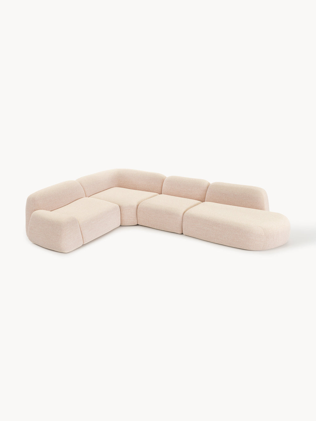 Wolke XL Modular Bouclé Corner Sofa with Chaise End