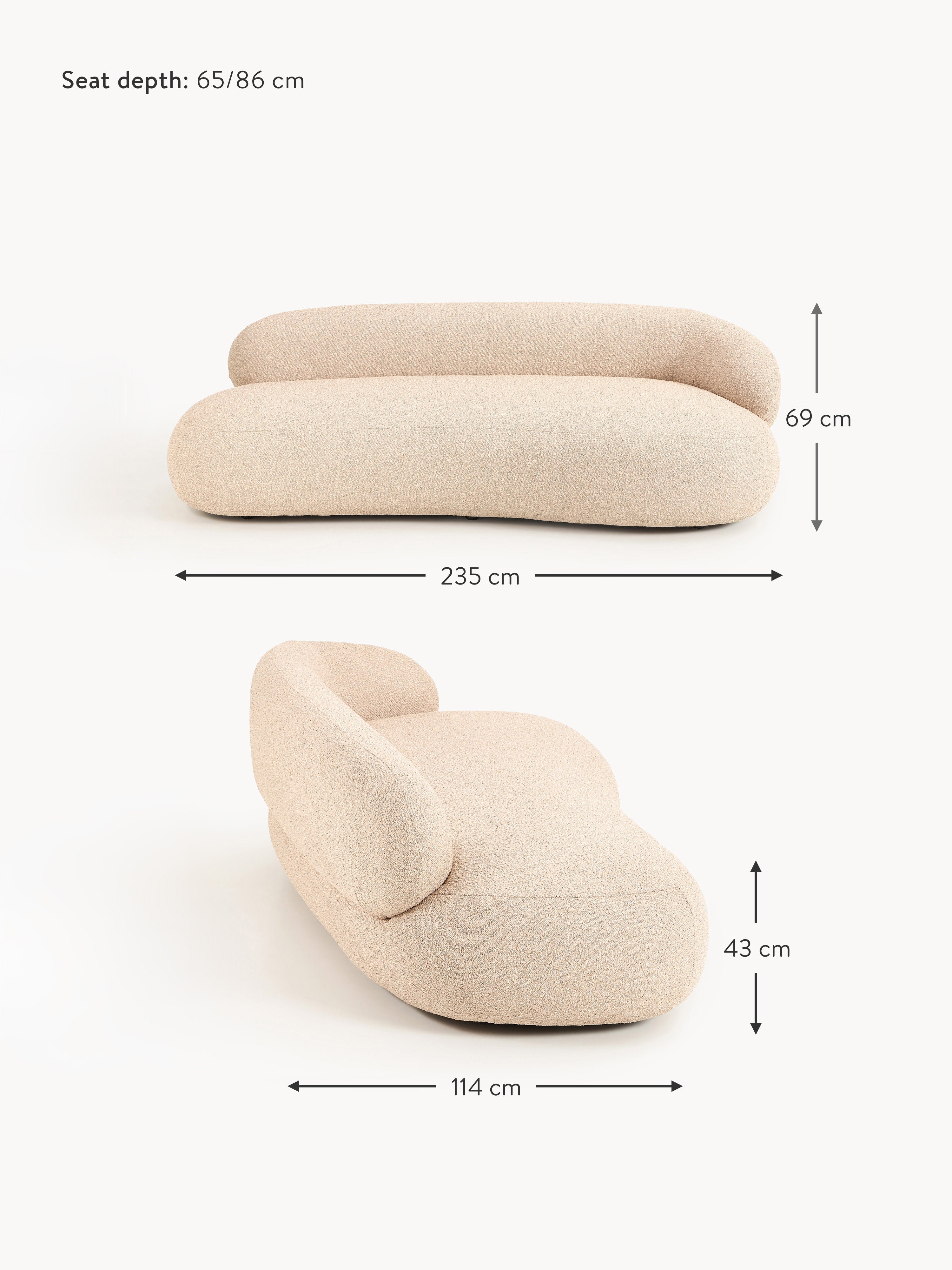 Alba Bouclé Sofa (3-seater)