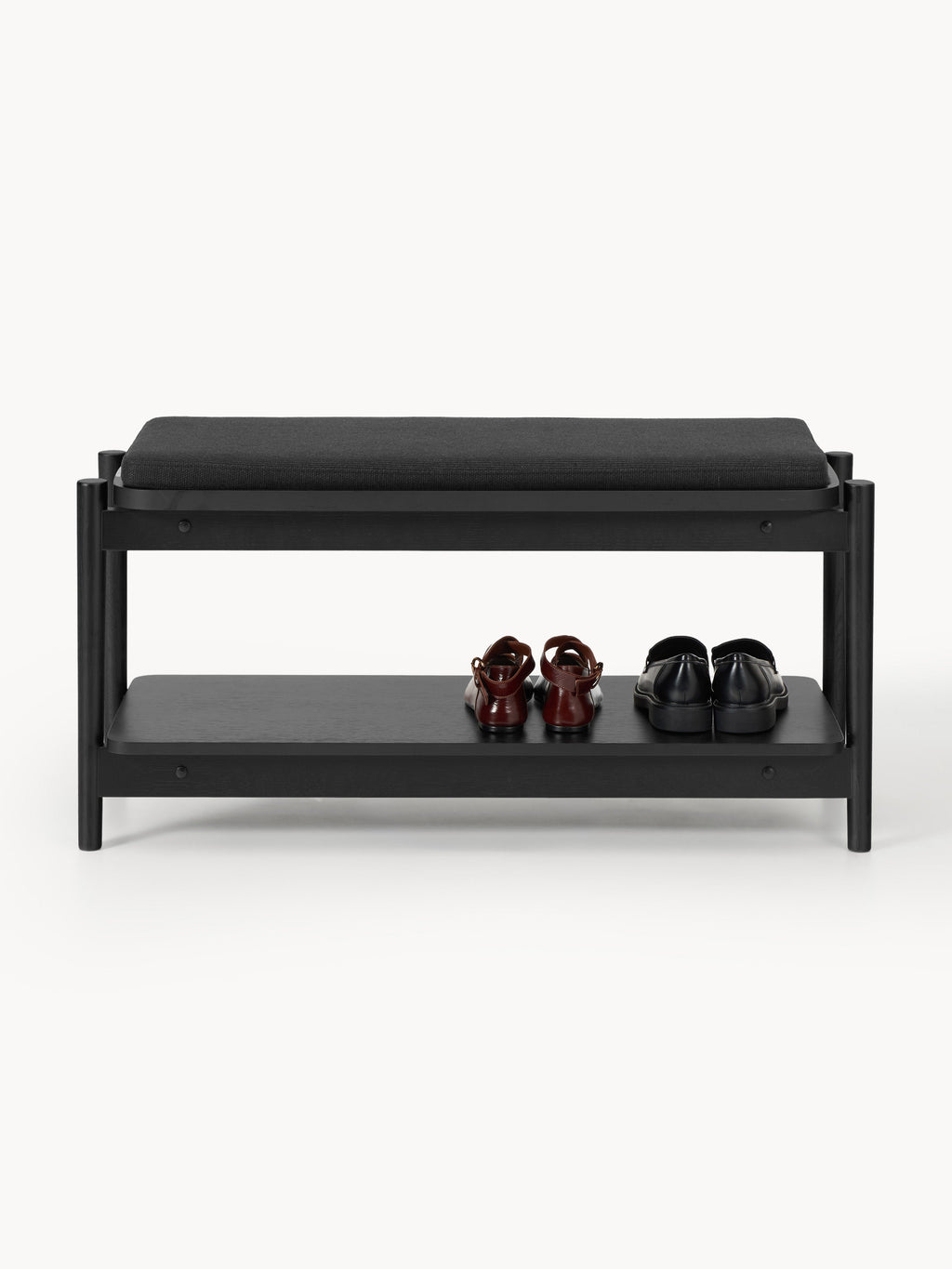 Libby Upholstered Wooden Bench with Shoe Rack