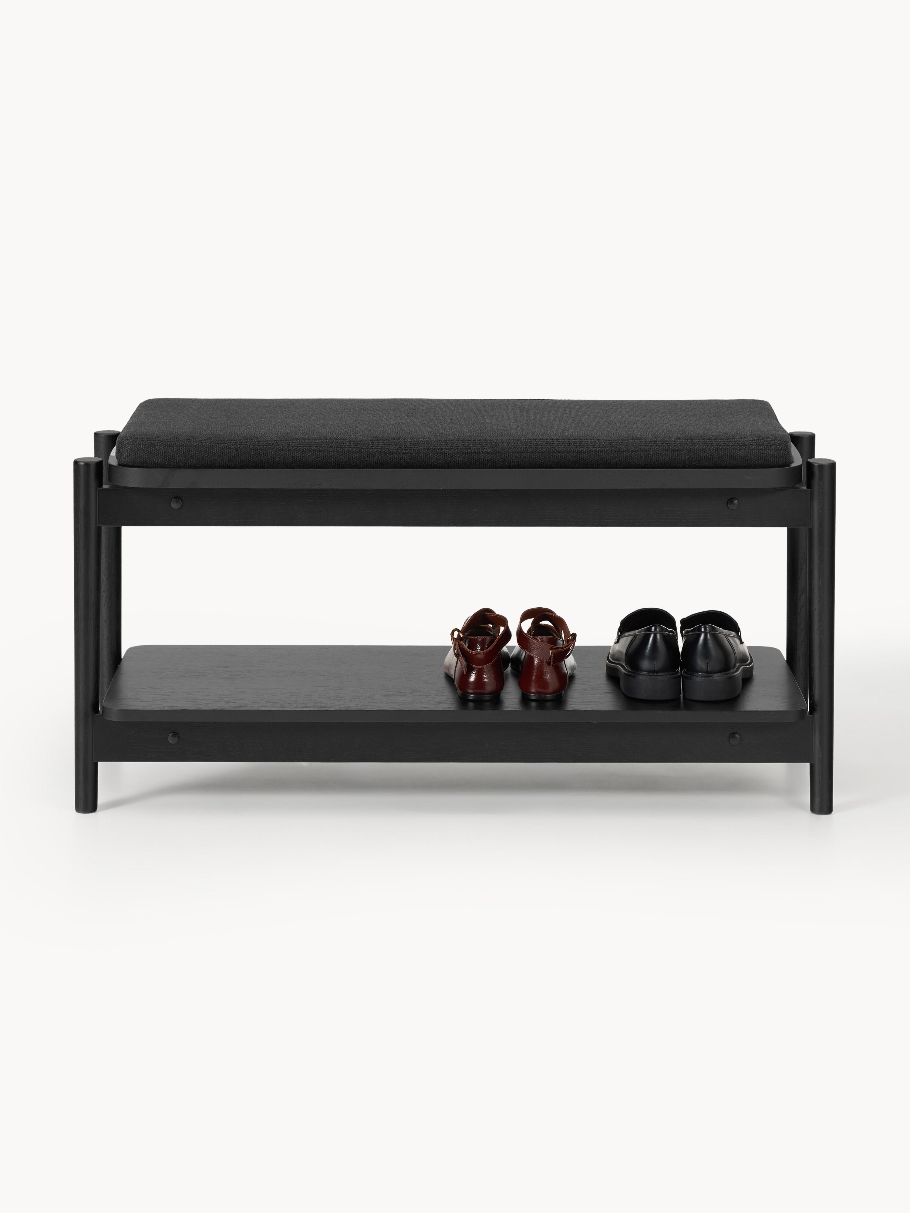 Libby Upholstered Wooden Bench with Shoe Rack