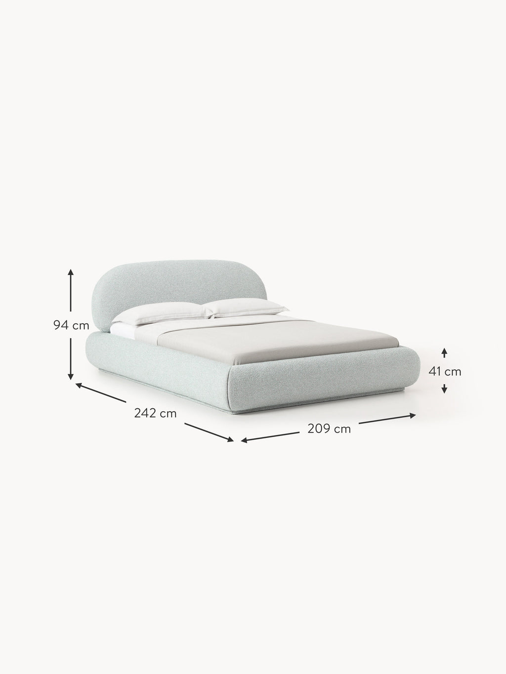 Alba Upholstered Bouclé Bed