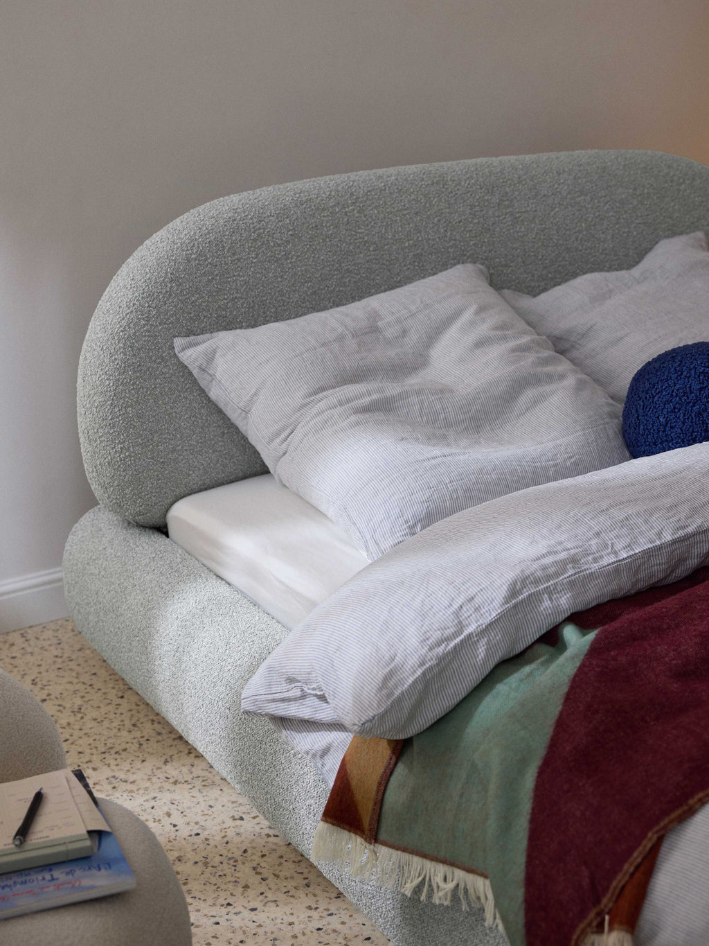 Alba Upholstered Bouclé Bed