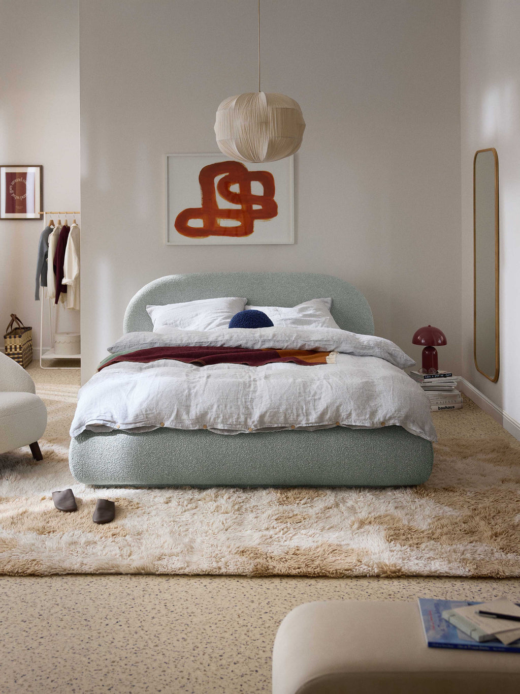 Alba Upholstered Bouclé Bed