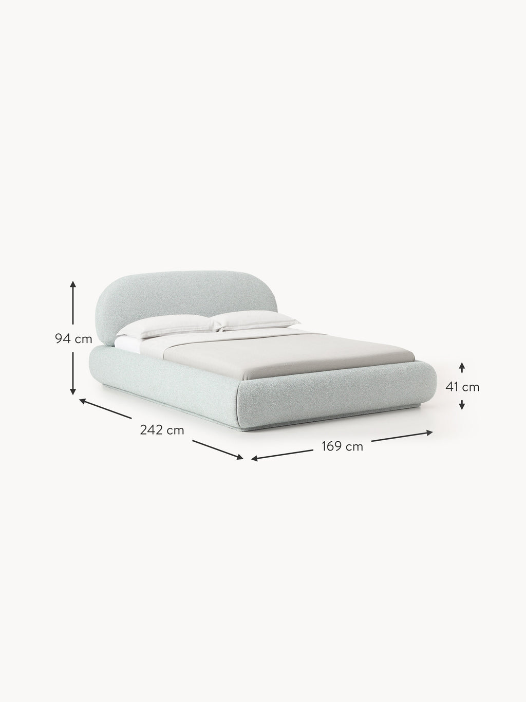 Alba Upholstered Bouclé Bed
