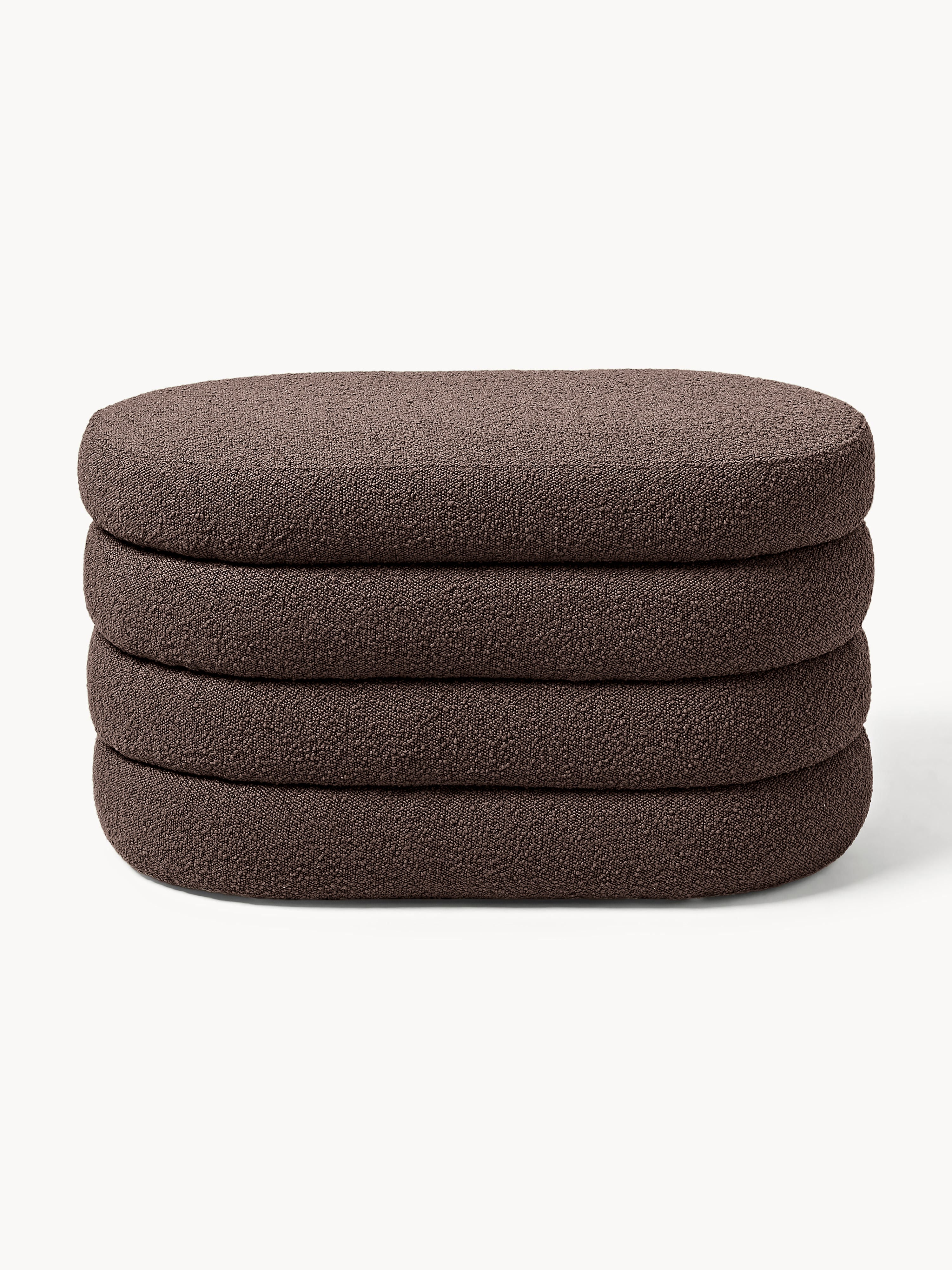 Alto Small Bouclé Upholstered Bench with Storage Space