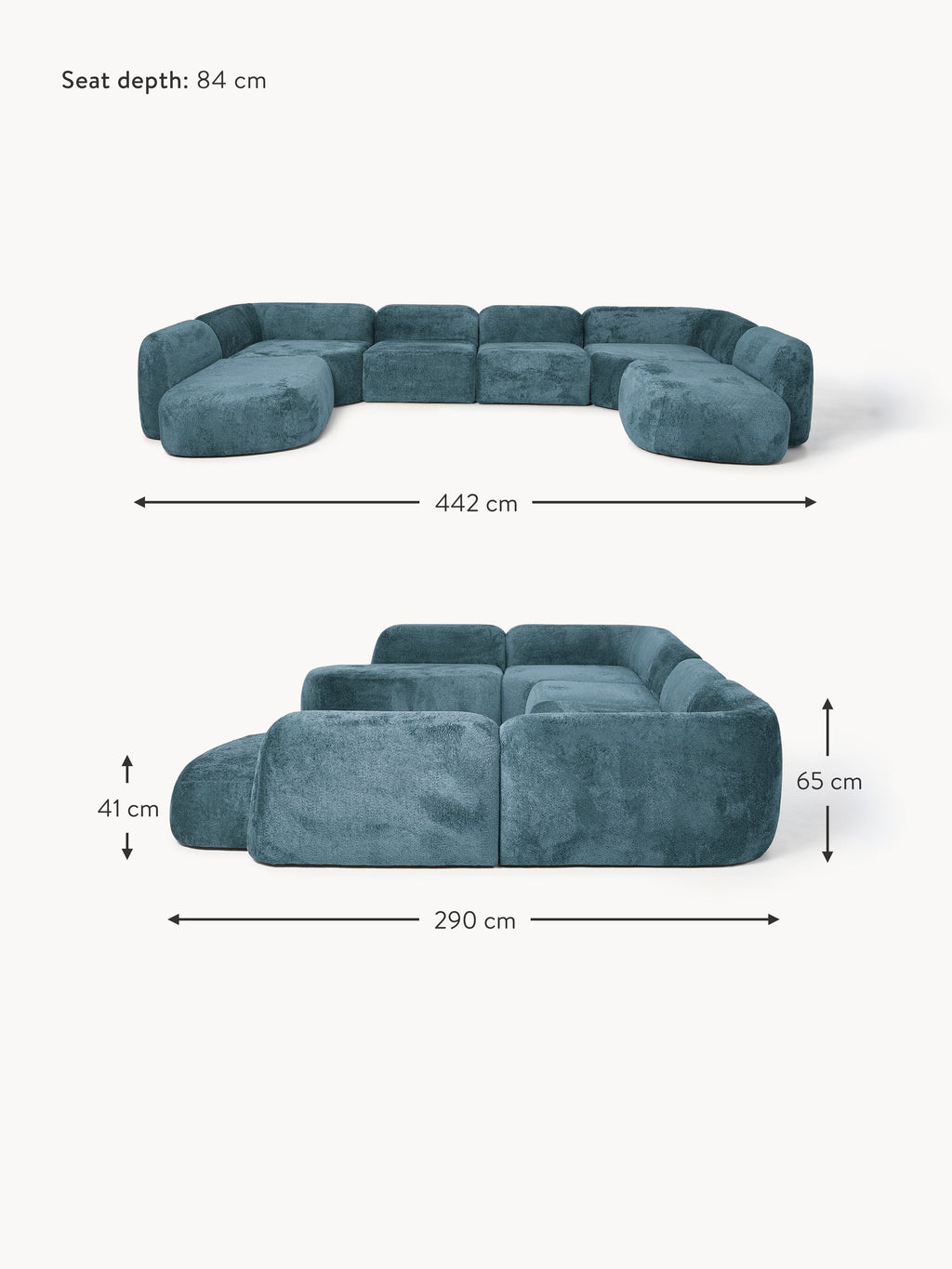 Wolke XL Modular Teddy Bouclé Sofa