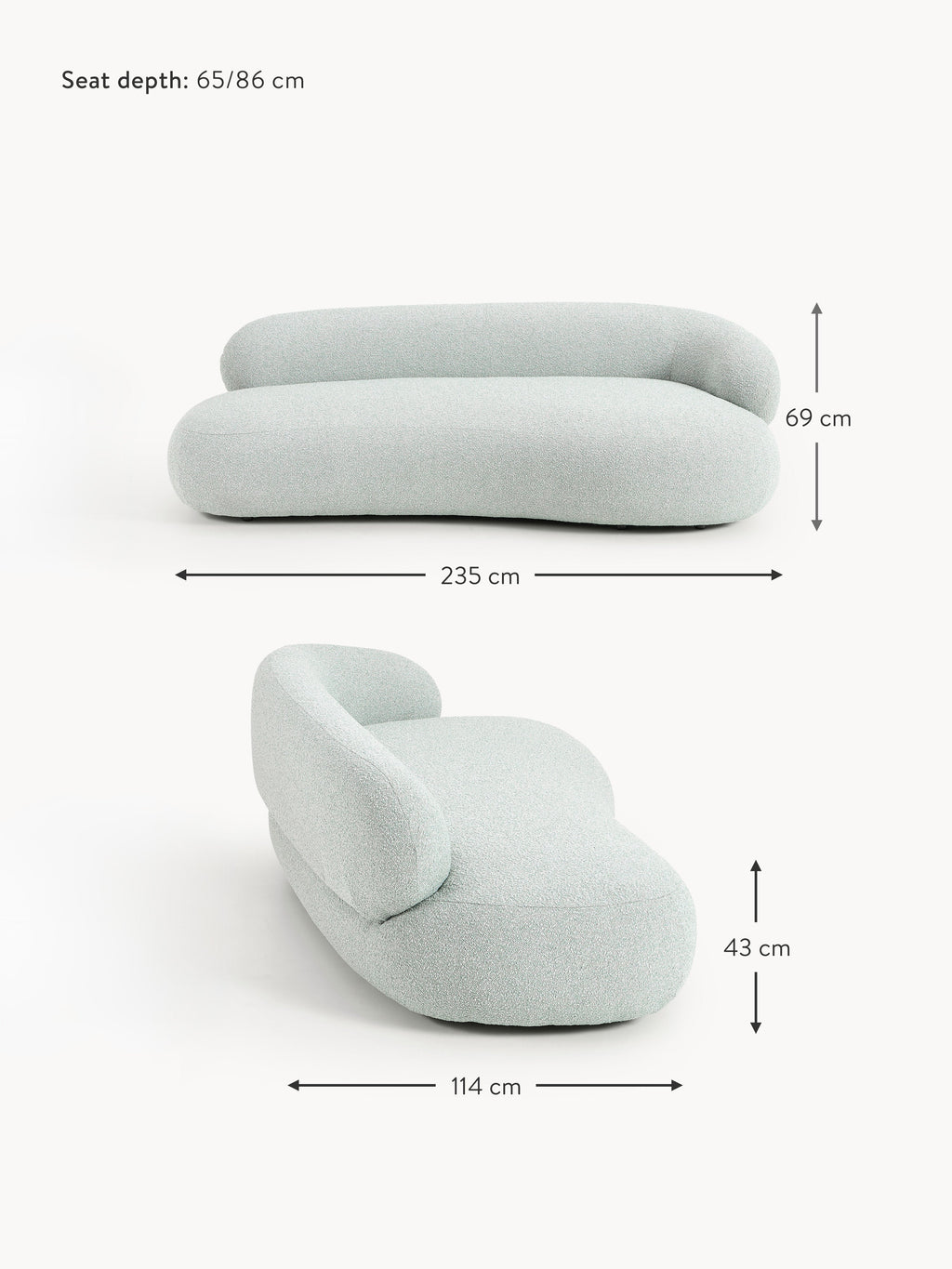 Alba Bouclé Sofa (3-seater)