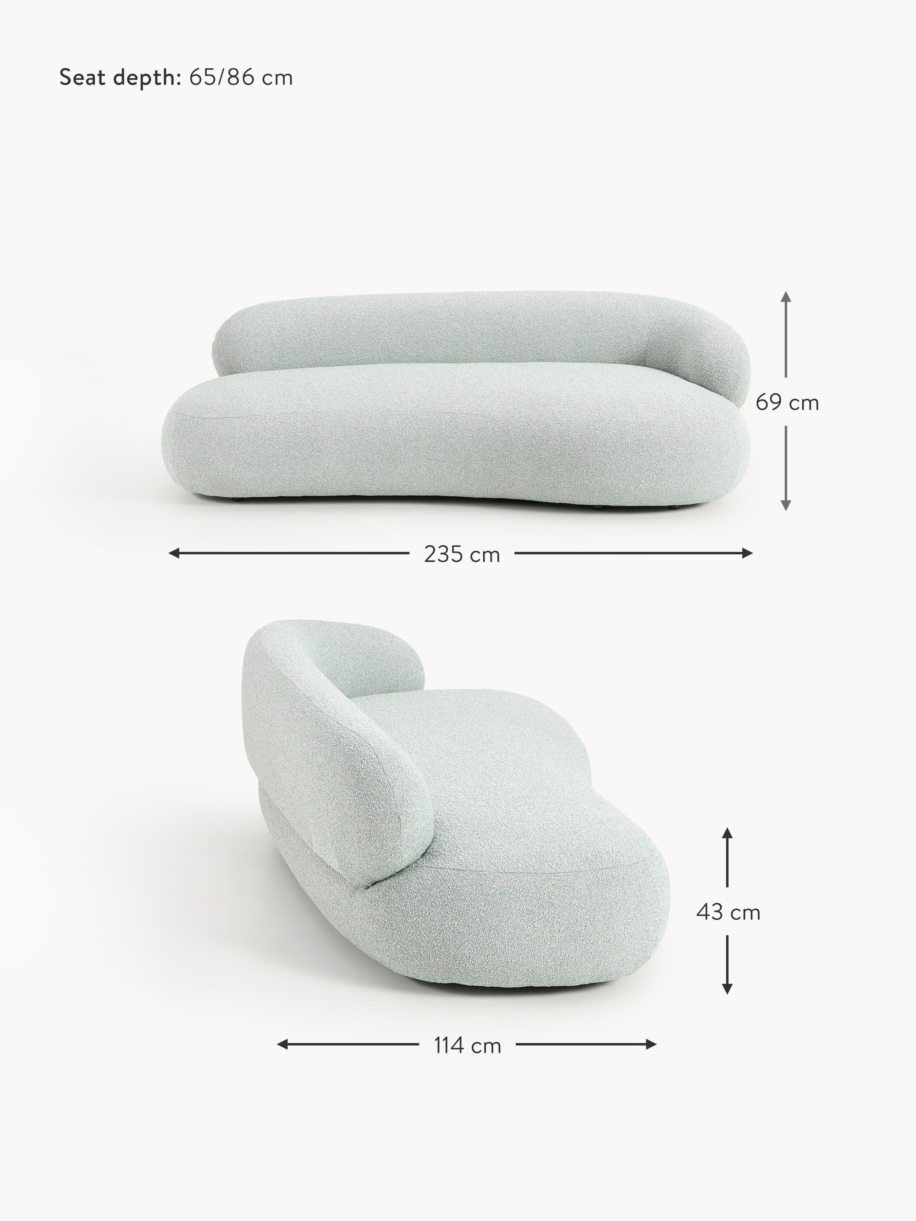 Alba Bouclé Sofa (3-seater)