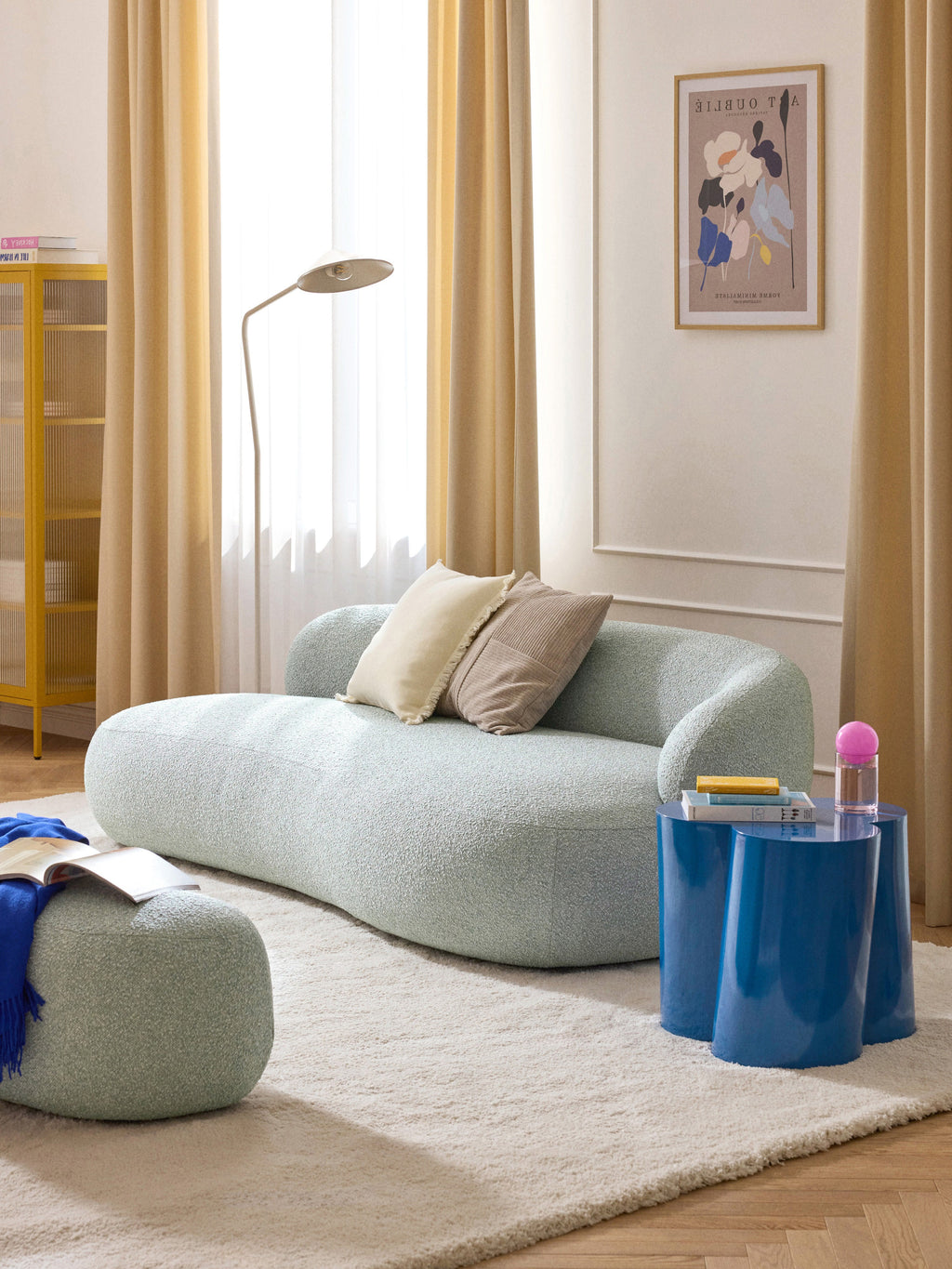 Alba Bouclé Sofa (3-seater)