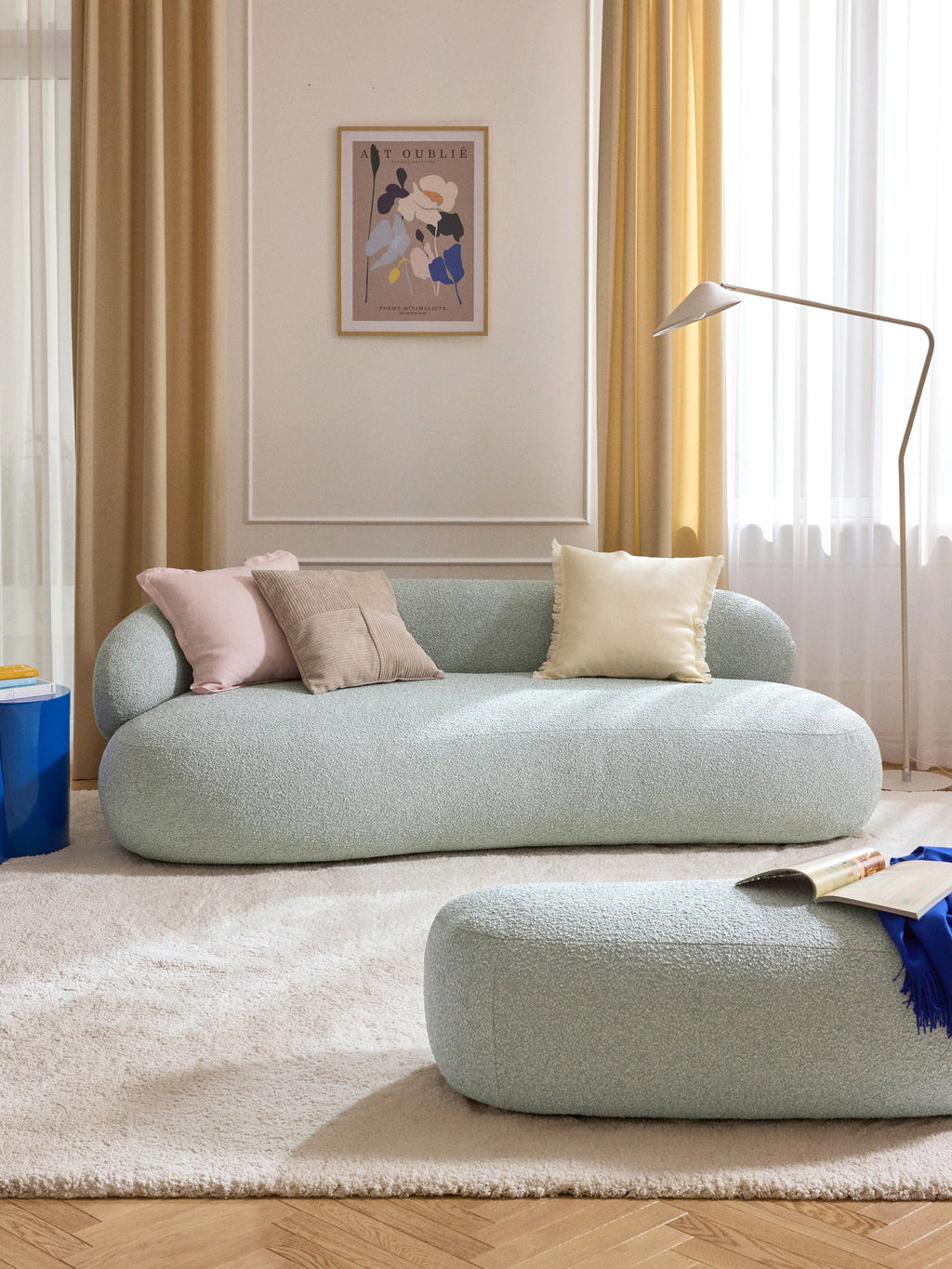 Alba Bouclé Sofa (3-seater)