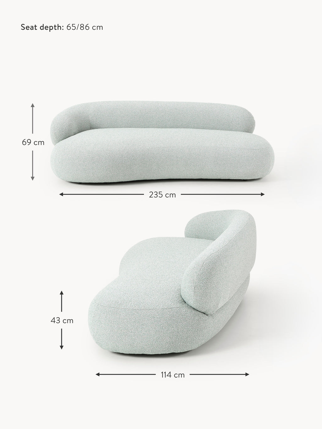 Alba Bouclé Sofa (3-seater)