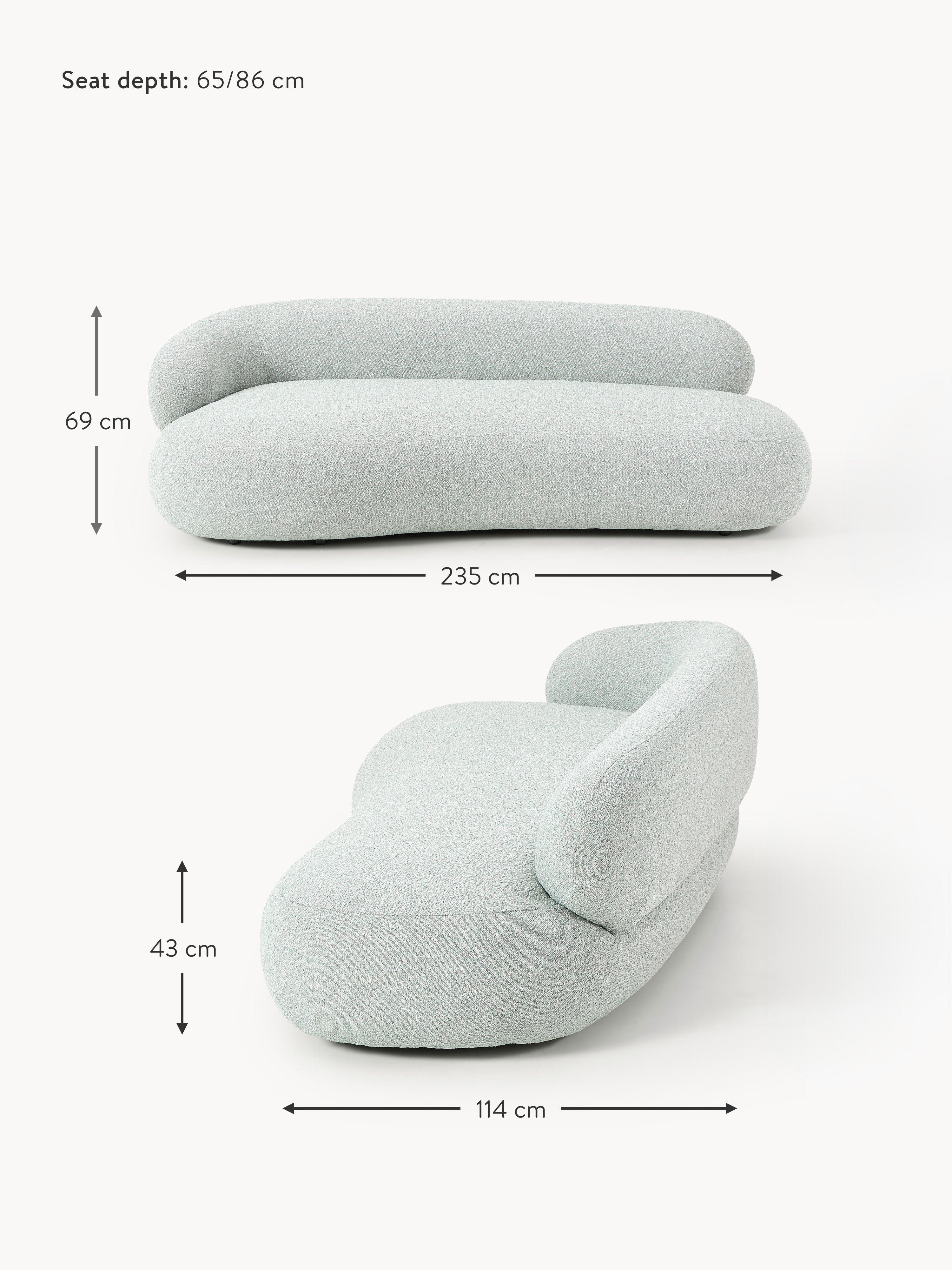 Alba Bouclé Sofa (3-seater)