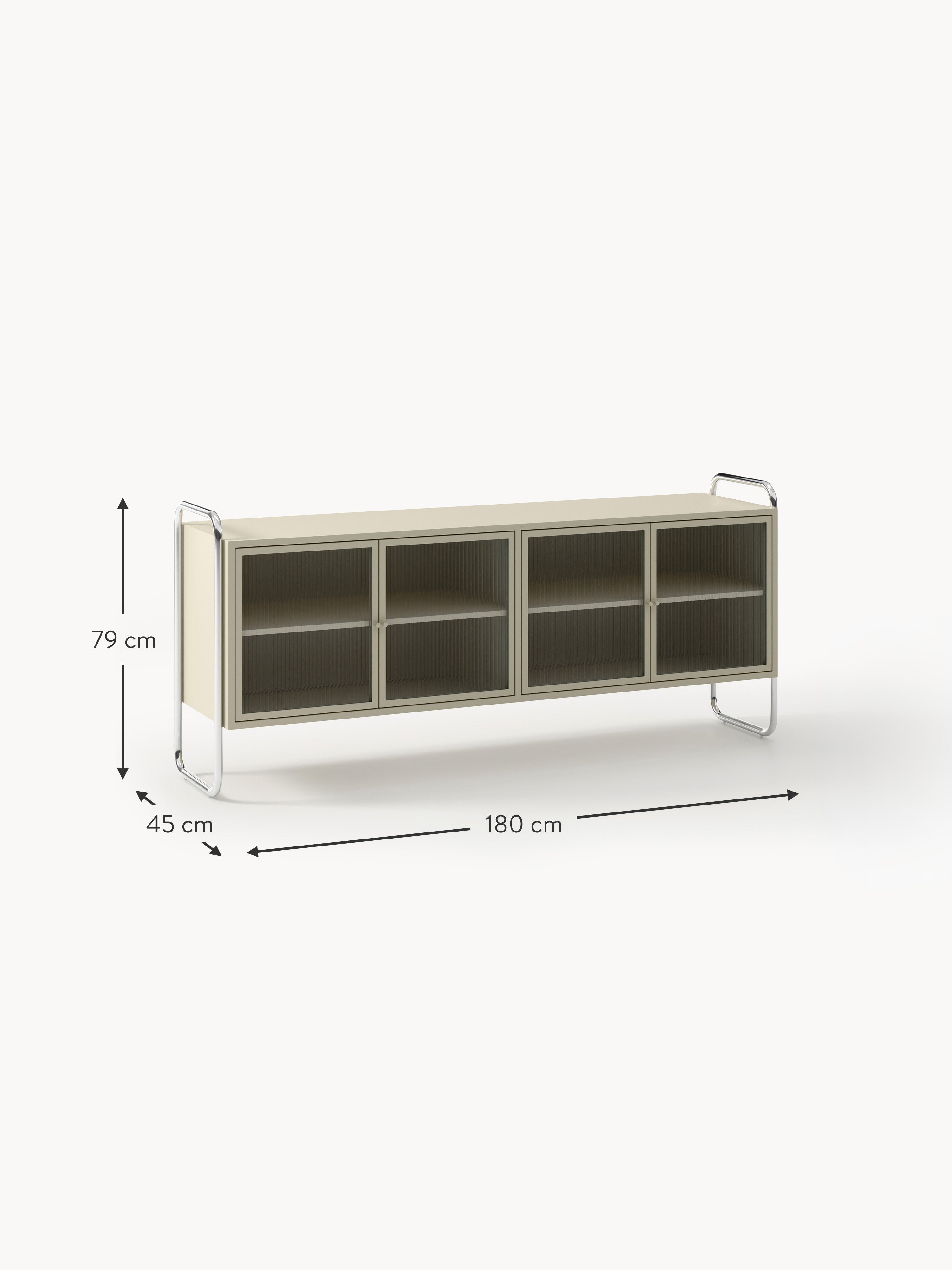 Robyn Metal Sideboard with Glass Front
