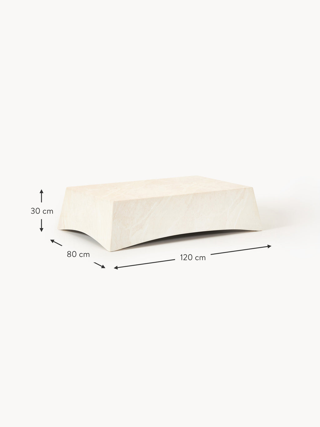 Mohi In- & Outdoor Coffee Table with Travertine Effect, W 120 cm