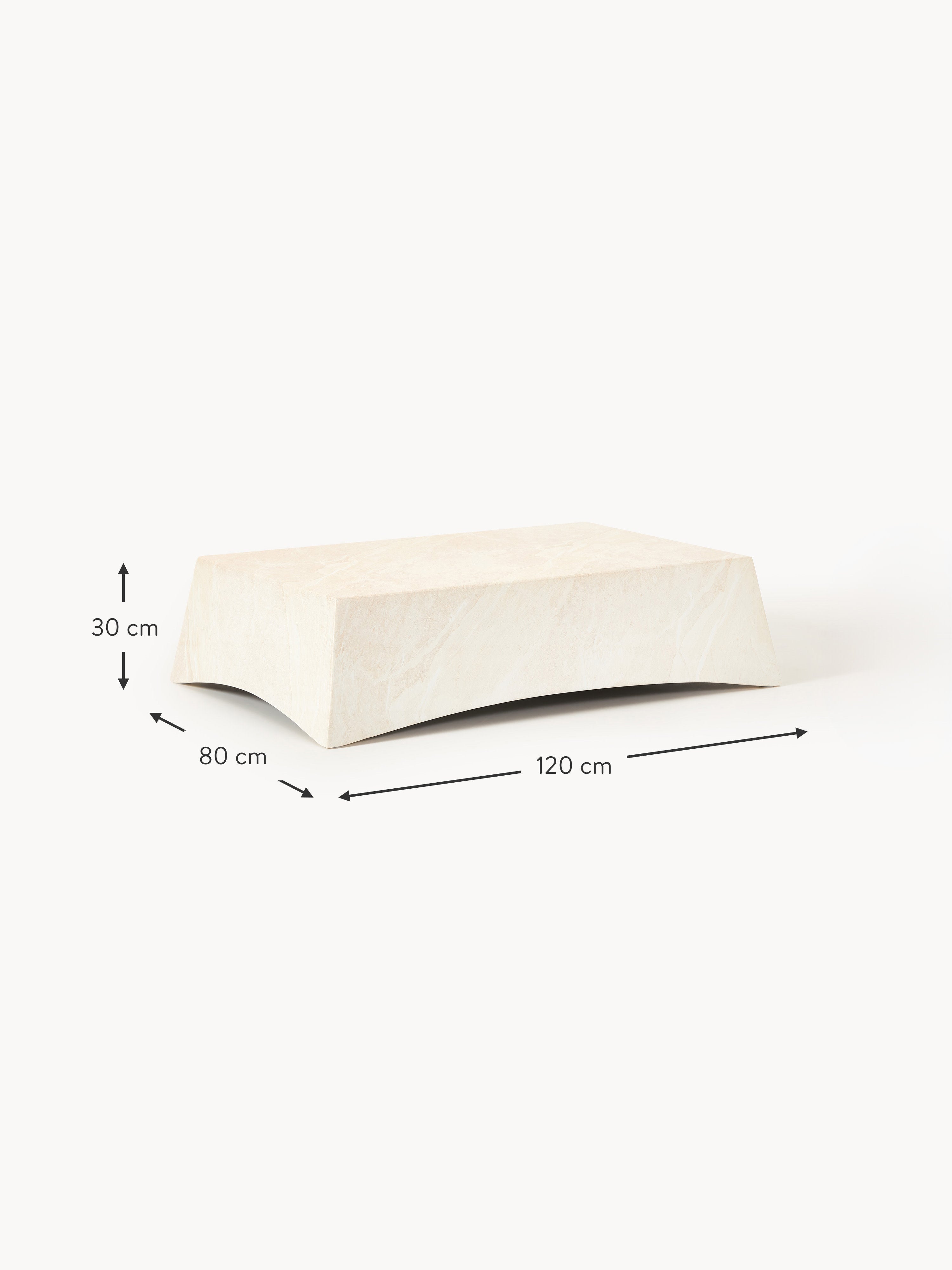 Mohi In- & Outdoor Coffee Table with Travertine Effect, W 120 cm