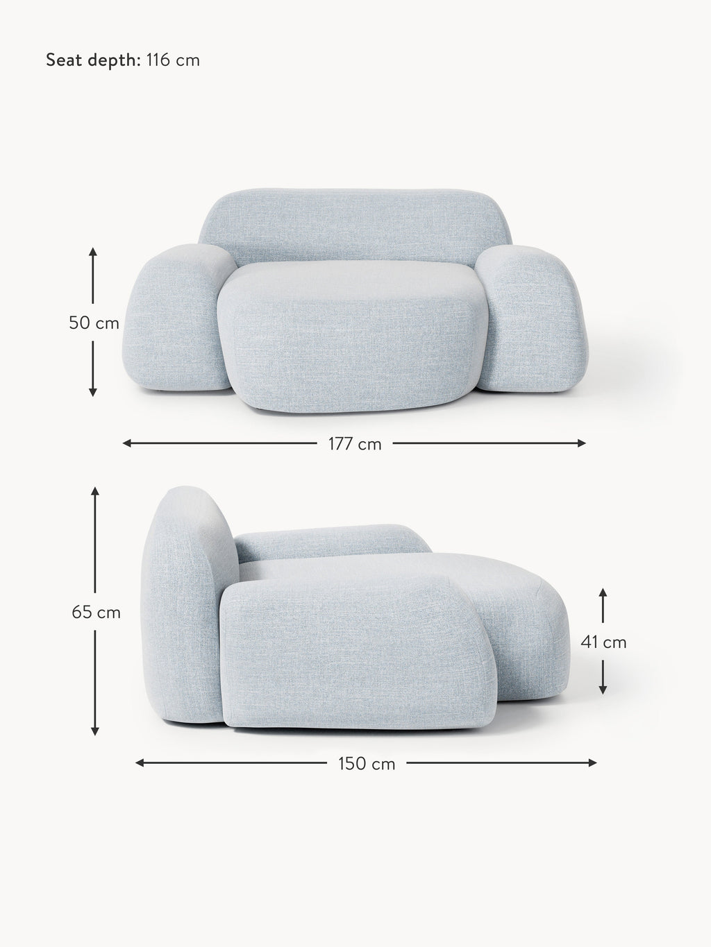 Wolke XL Bouclé Lounge Chair