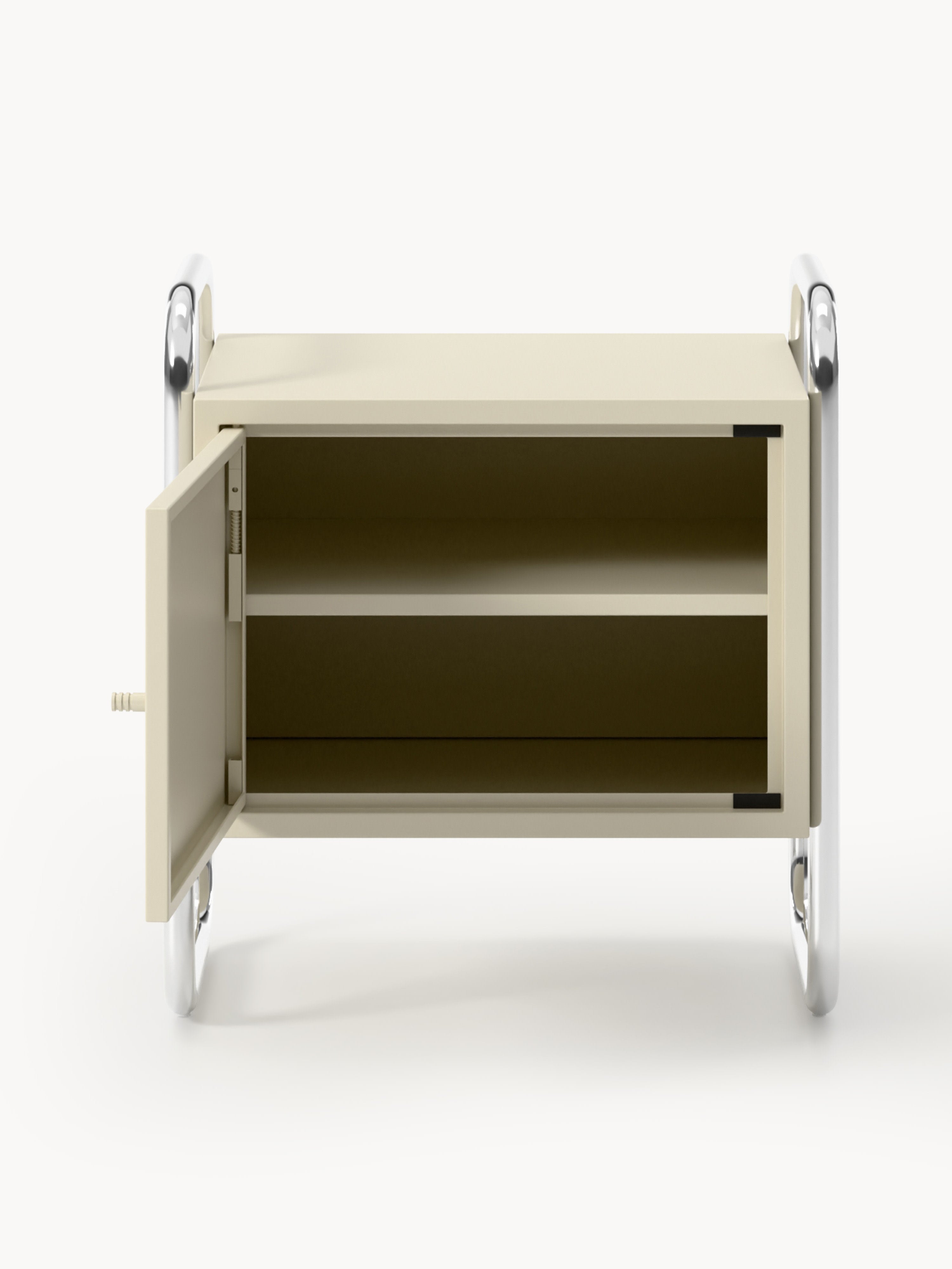 Robyn Metal Bedside Table, left- or right-hinged options