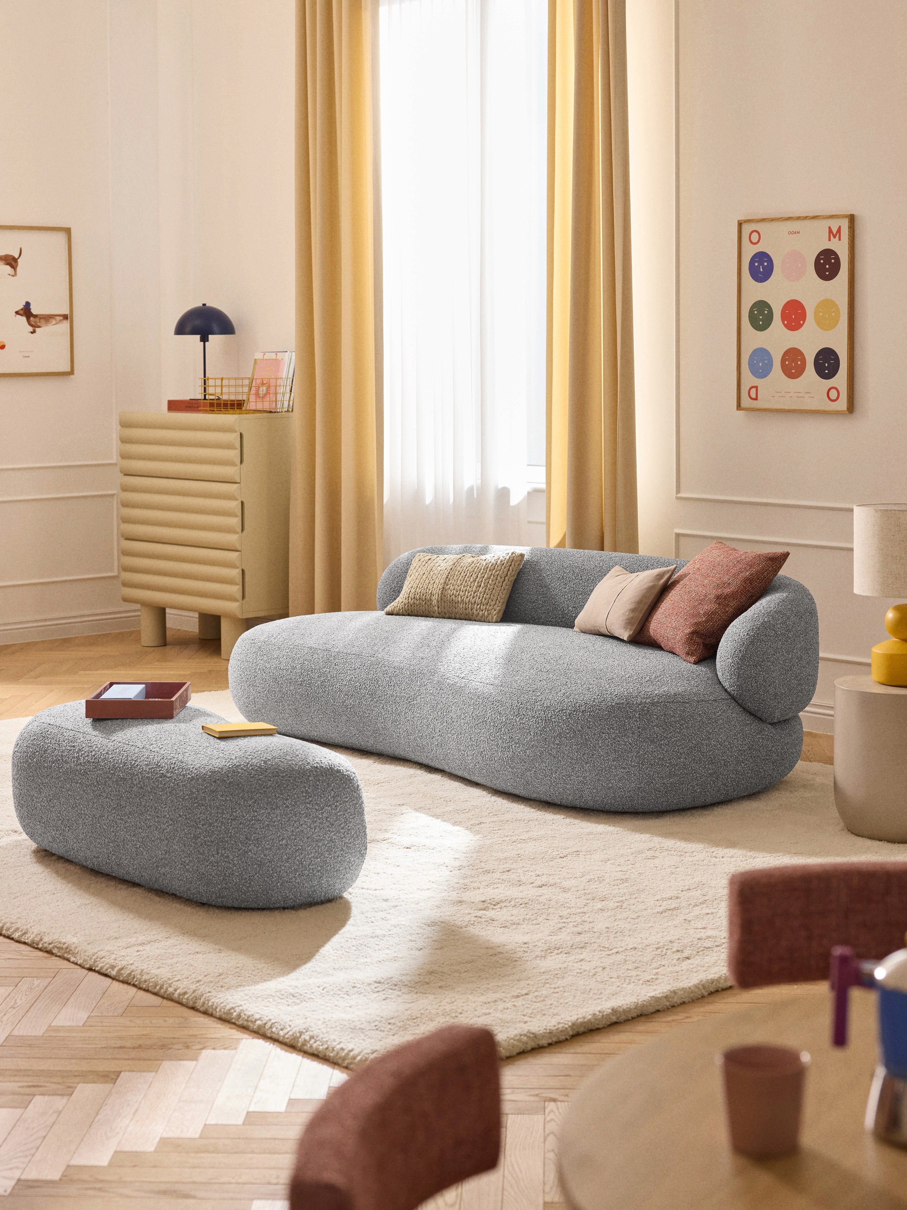 Alba Bouclé Sofa (3-seater)