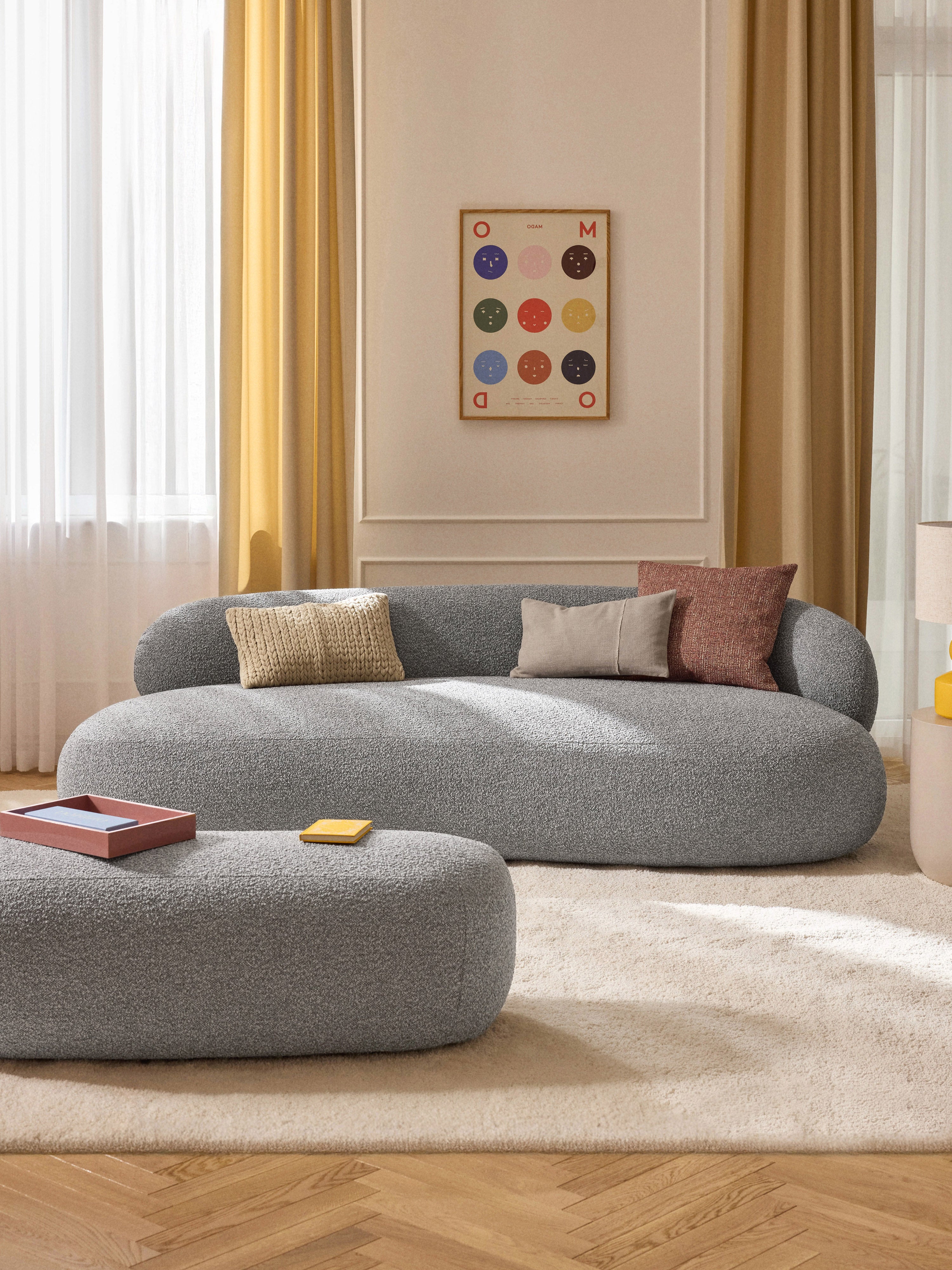 Alba Bouclé Sofa (3-seater)