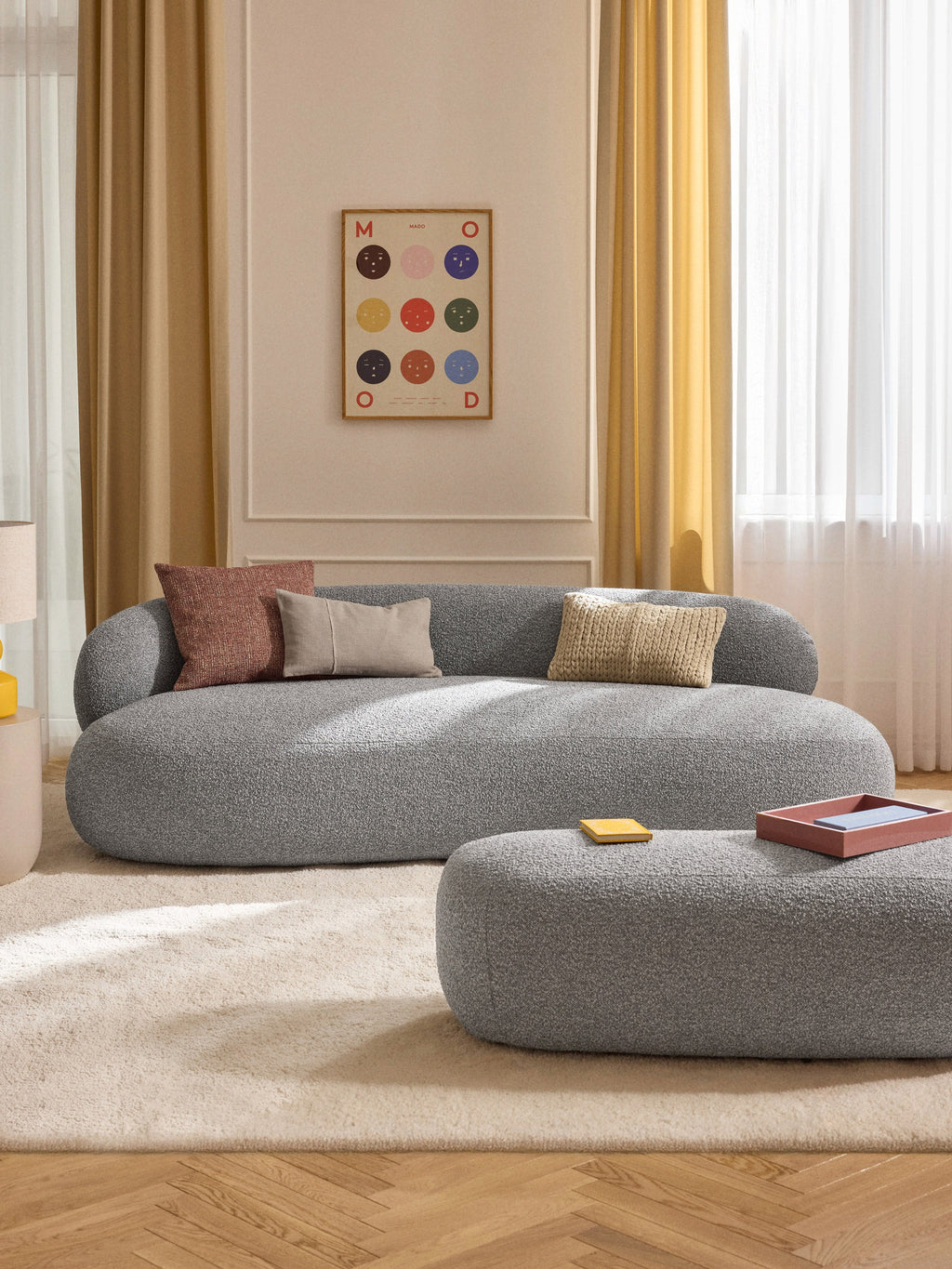 Alba Bouclé Sofa (3-seater)