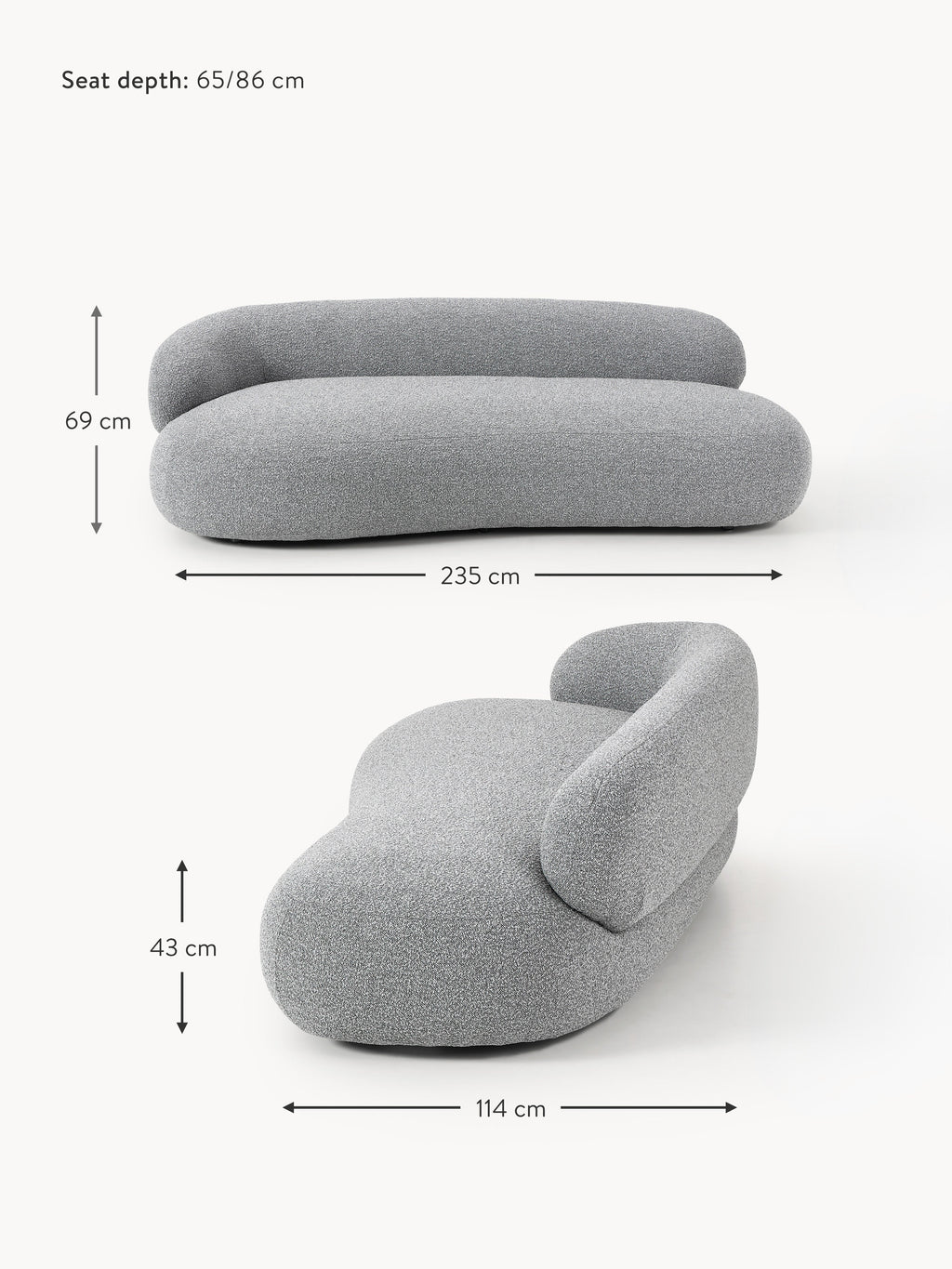 Alba Bouclé Sofa (3-seater)