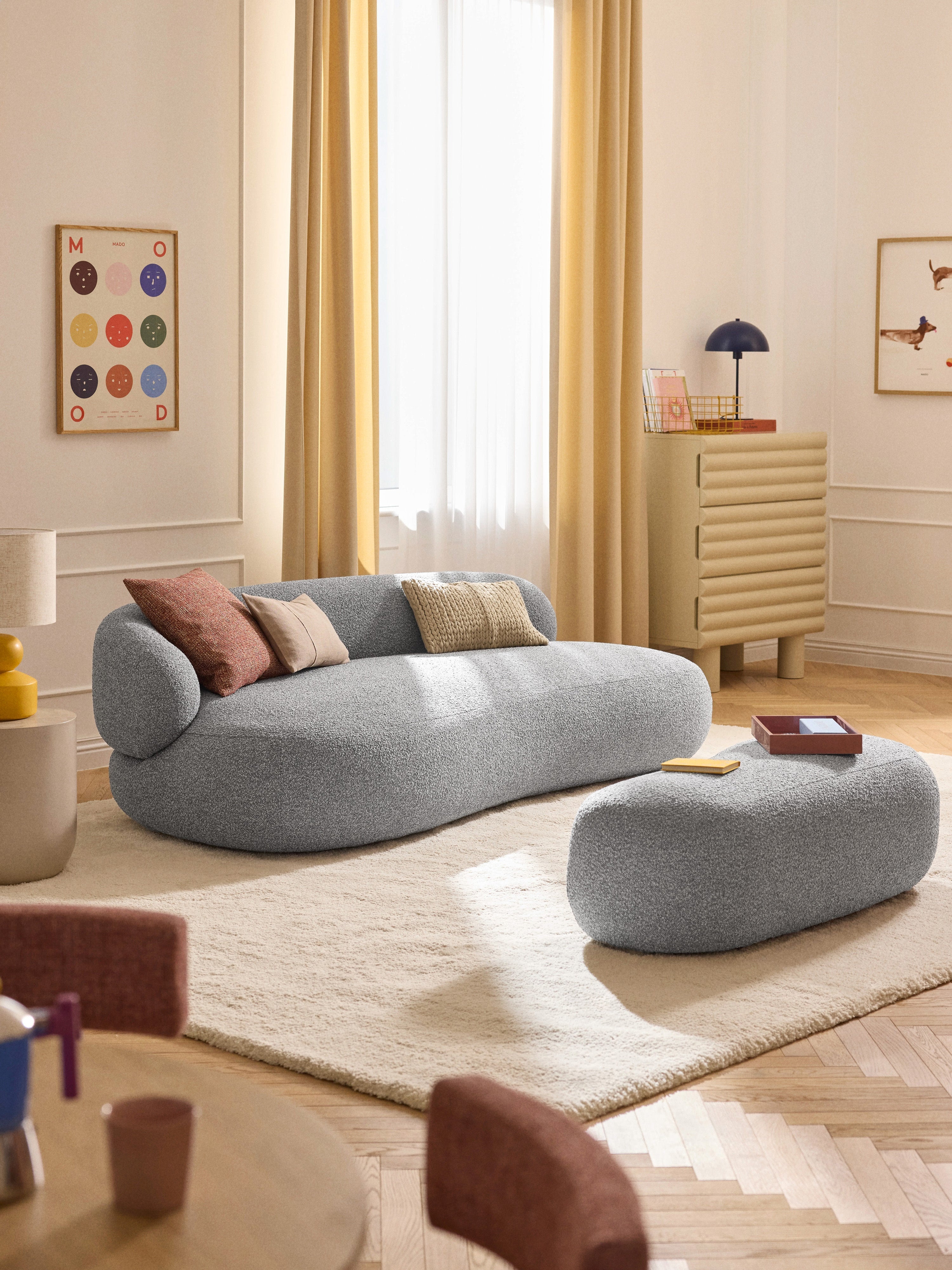 Alba Bouclé Sofa (3-seater)