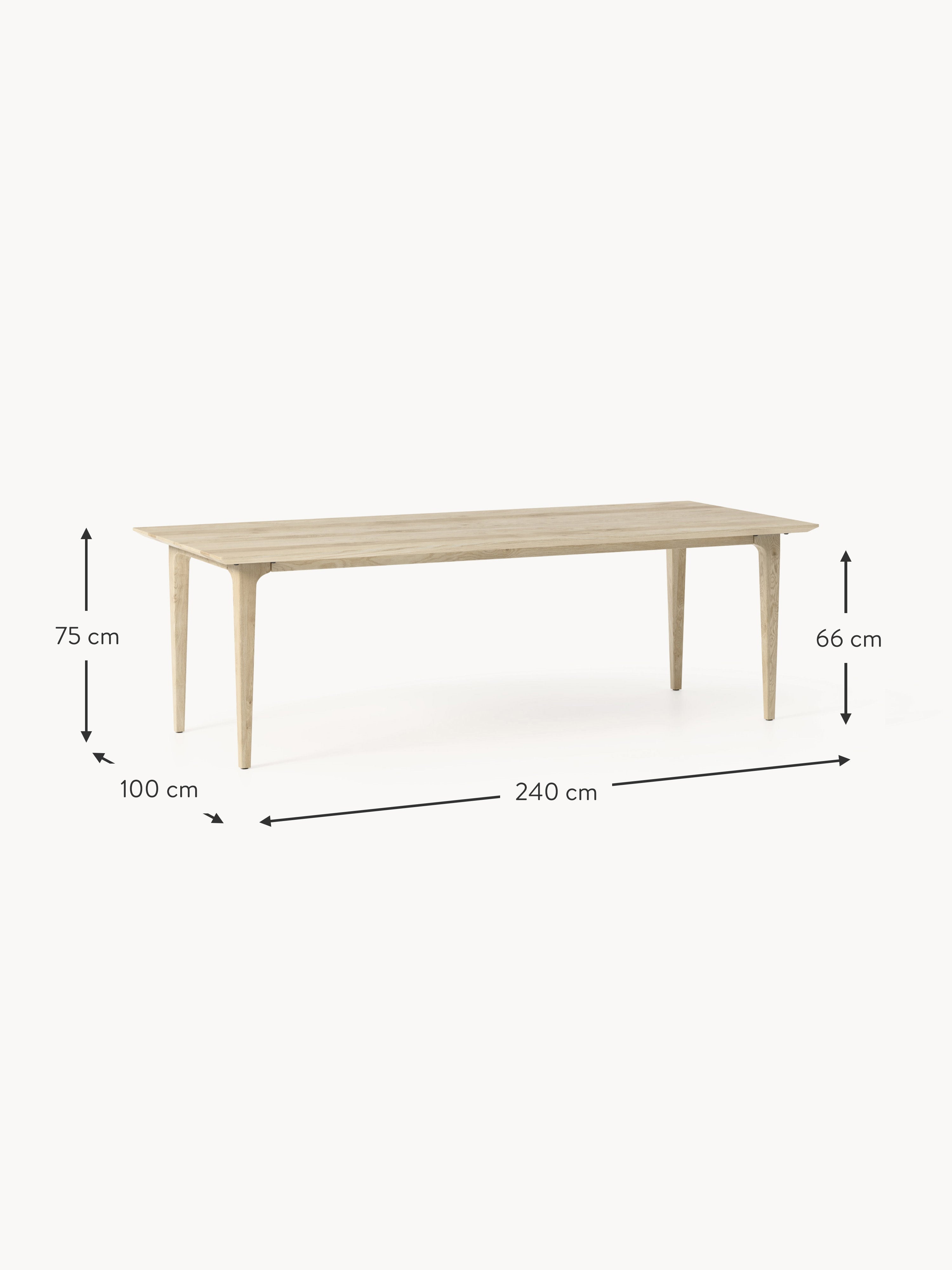 Archie Oak Wood Dining Table, in various sizes