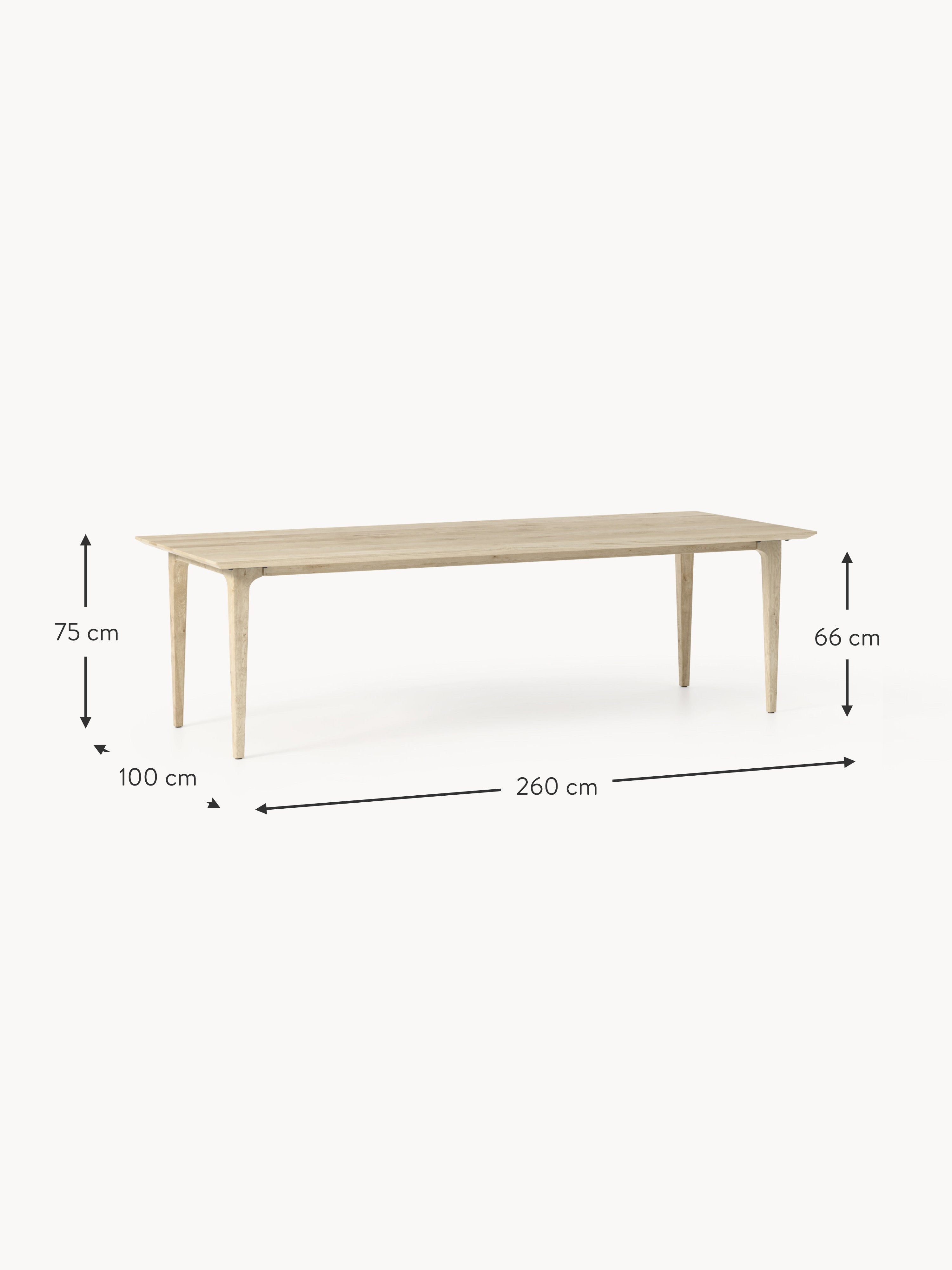 Archie Oak Wood Dining Table, in various sizes