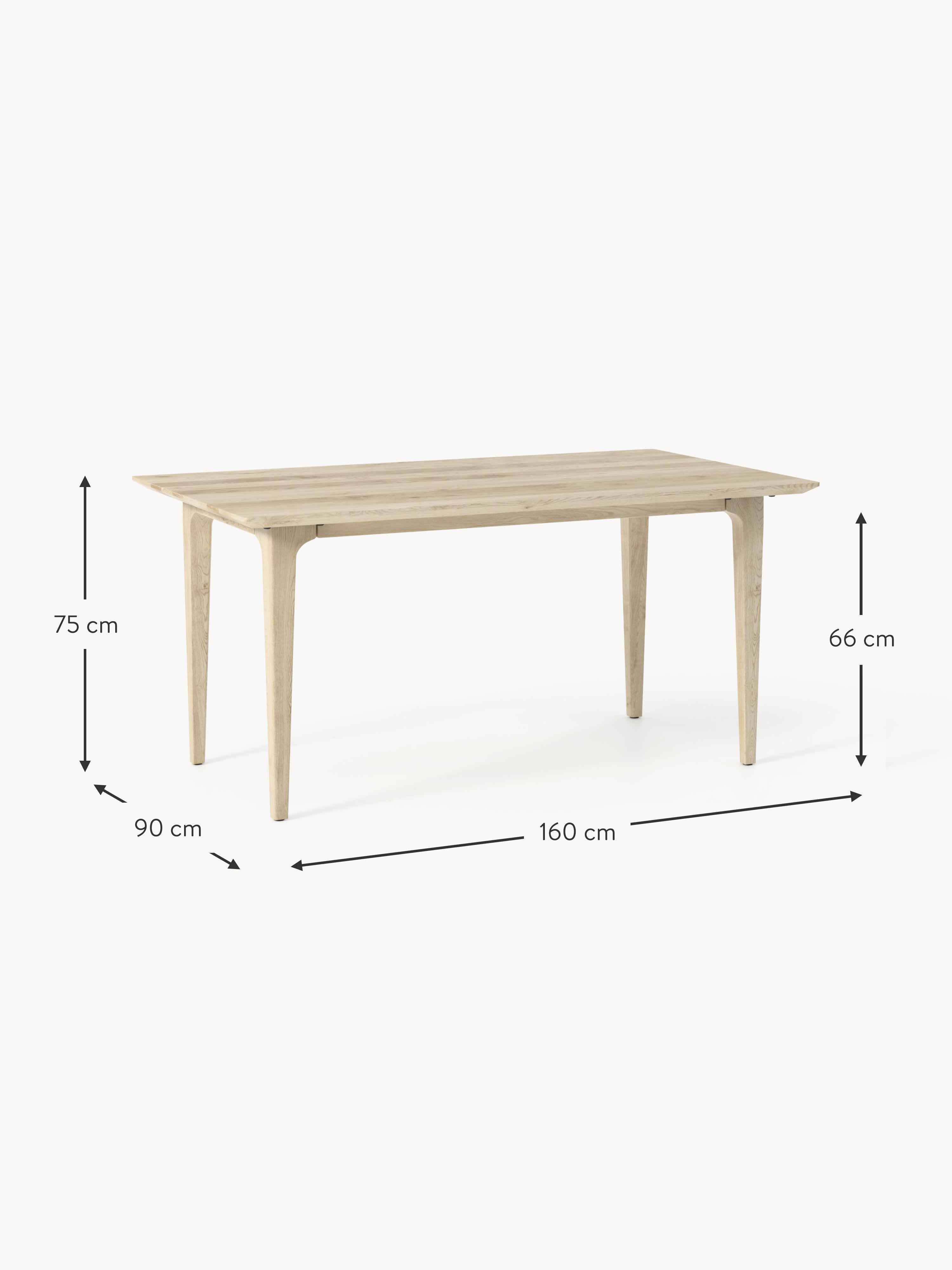 Archie Oak Wood Dining Table, in various sizes
