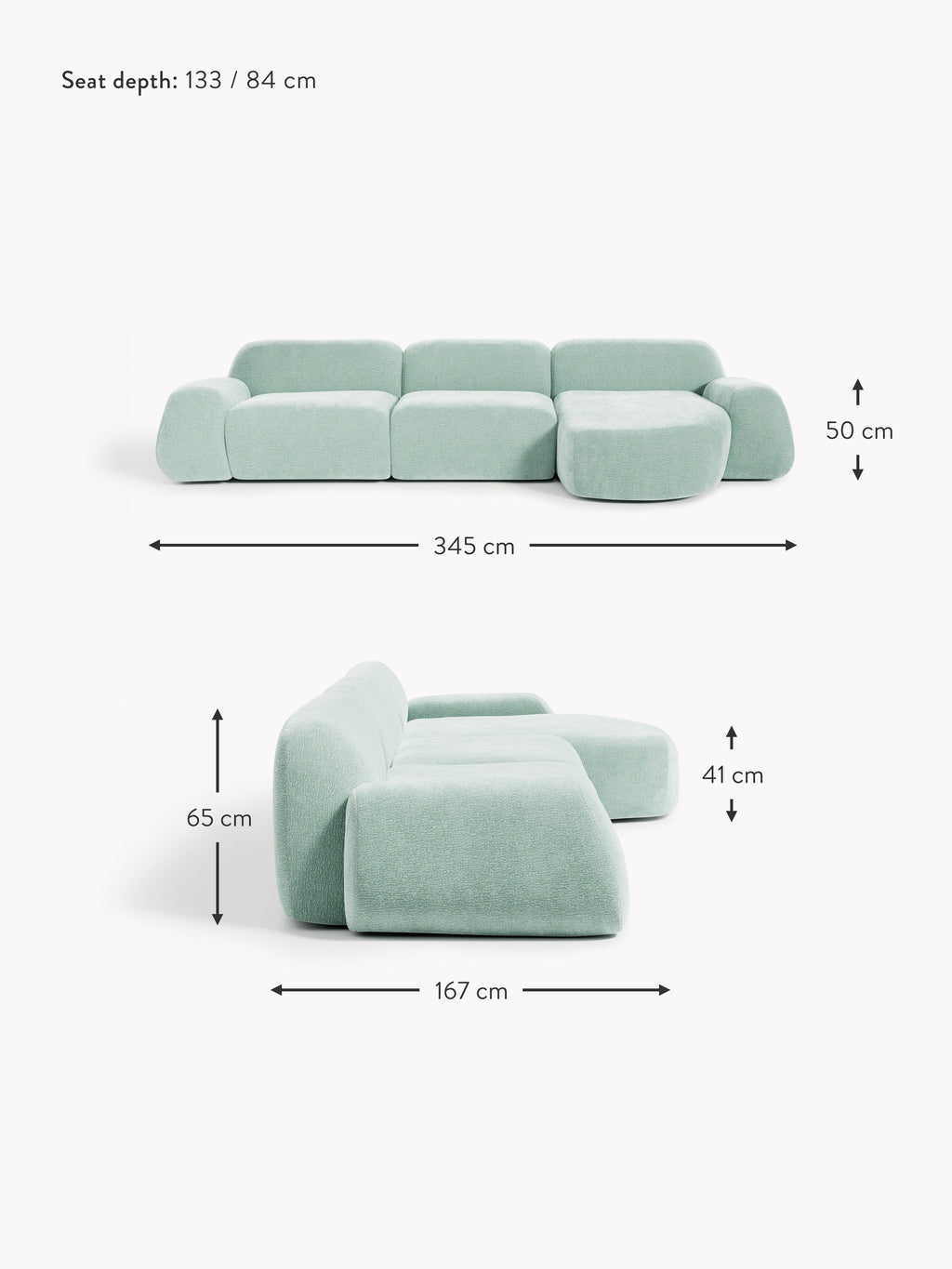 Wolke Modular Teddy Corner Sofa (4-seater)