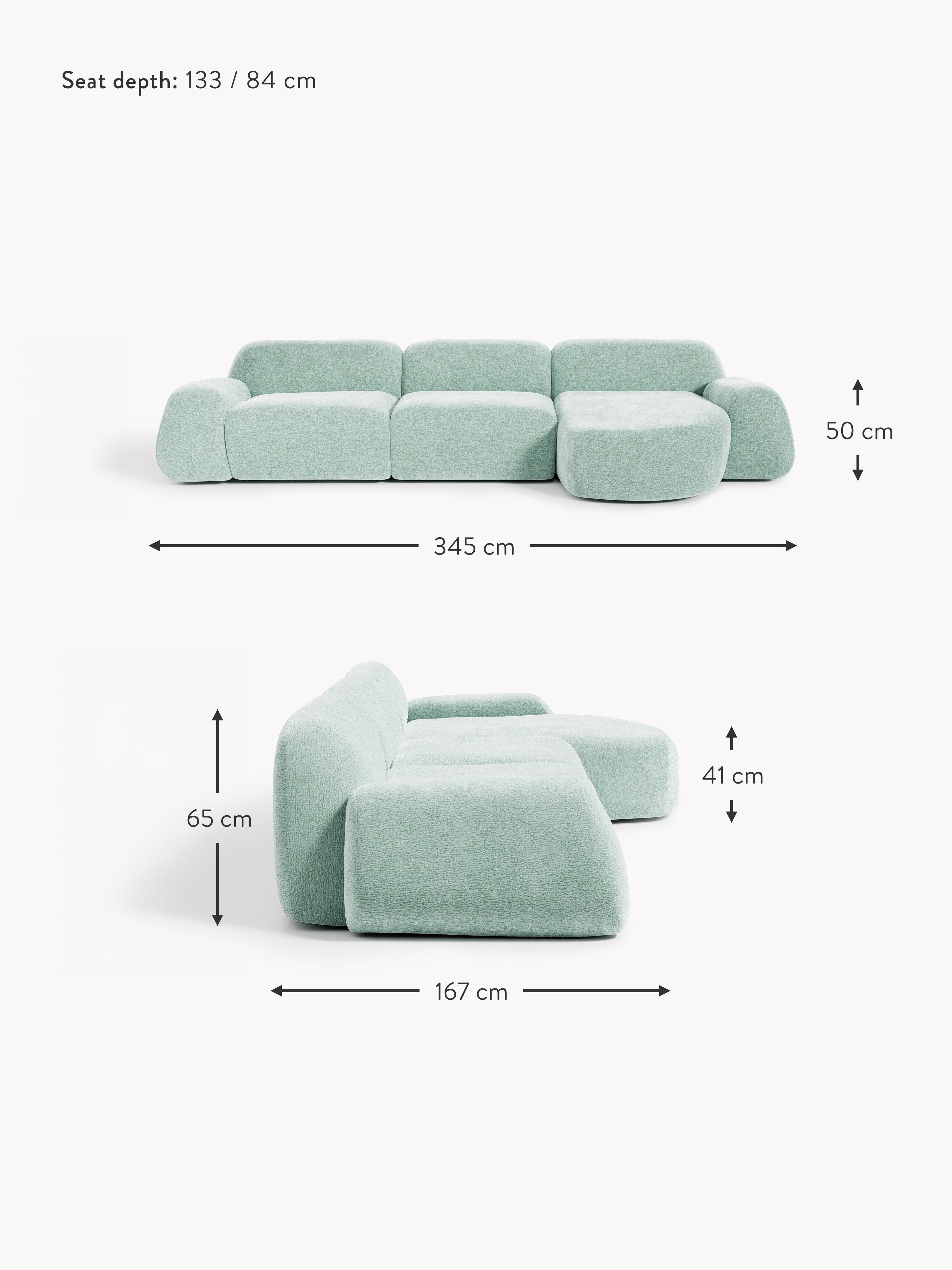 Wolke Modular Teddy Corner Sofa (4-seater)