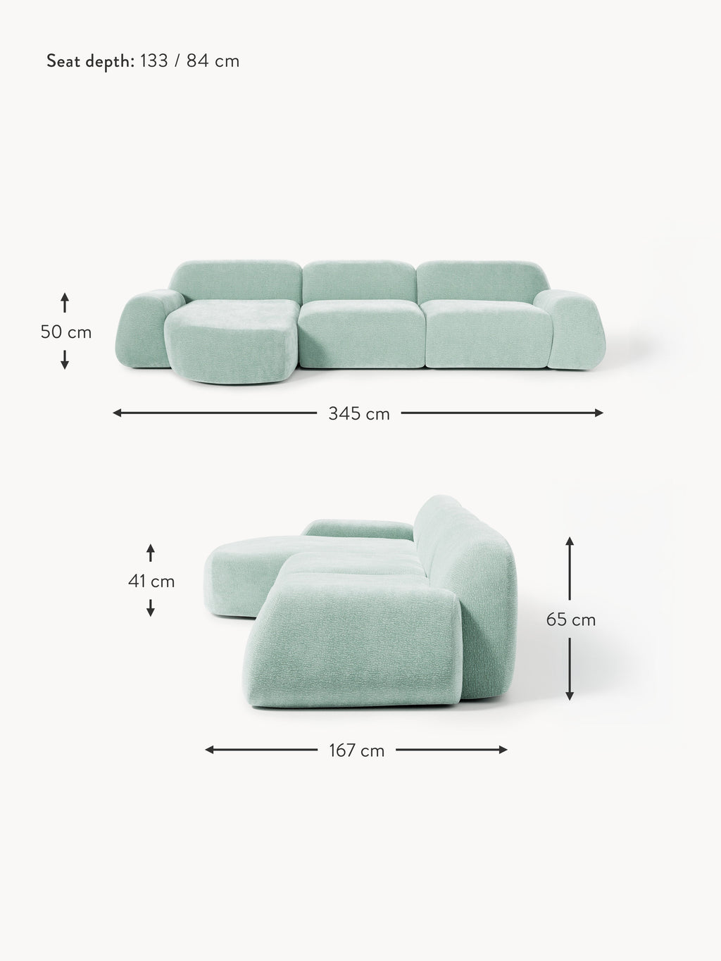 Wolke Modular Teddy Corner Sofa (4-seater)