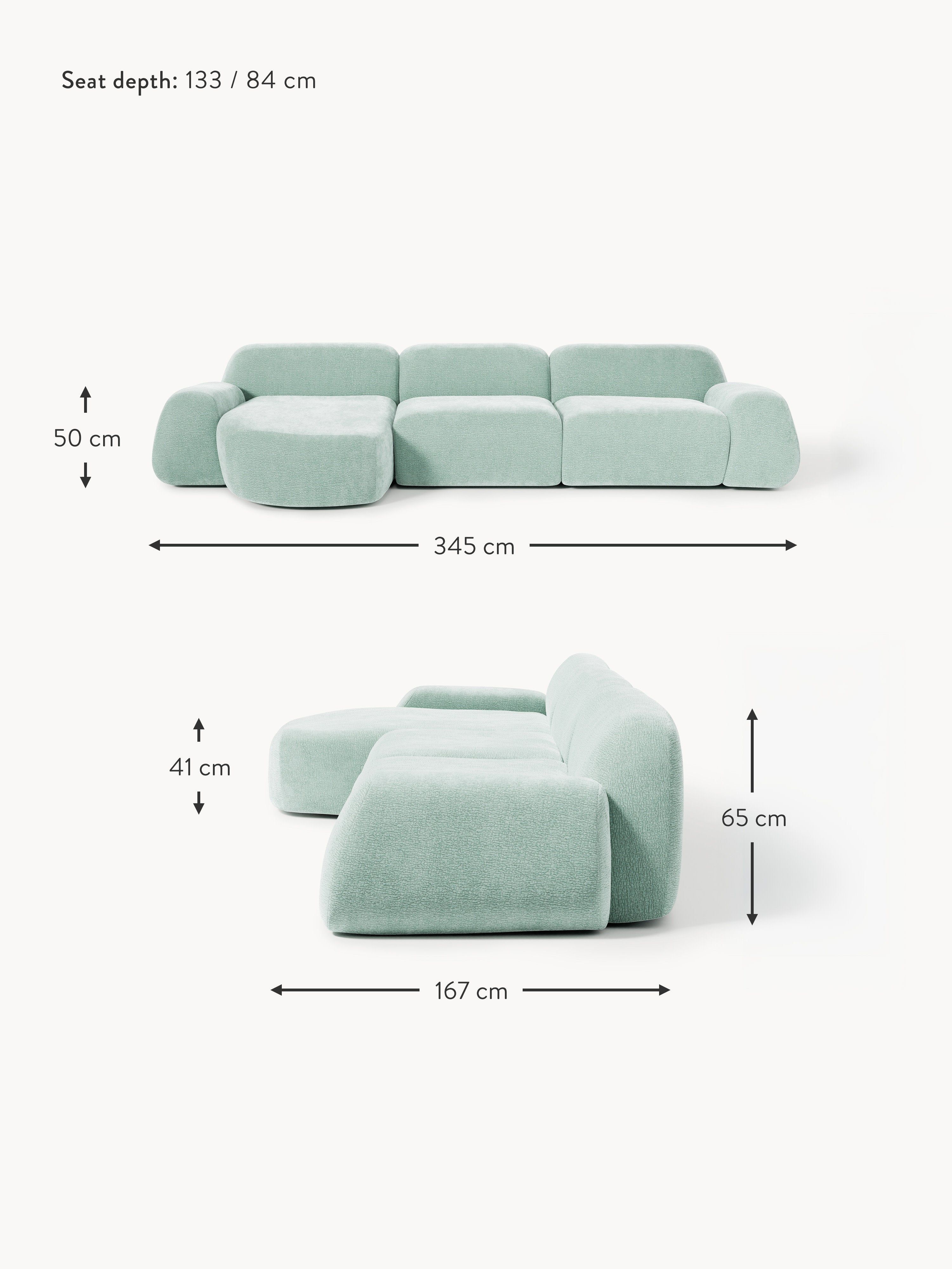 Wolke Modular Teddy Corner Sofa (4-seater)