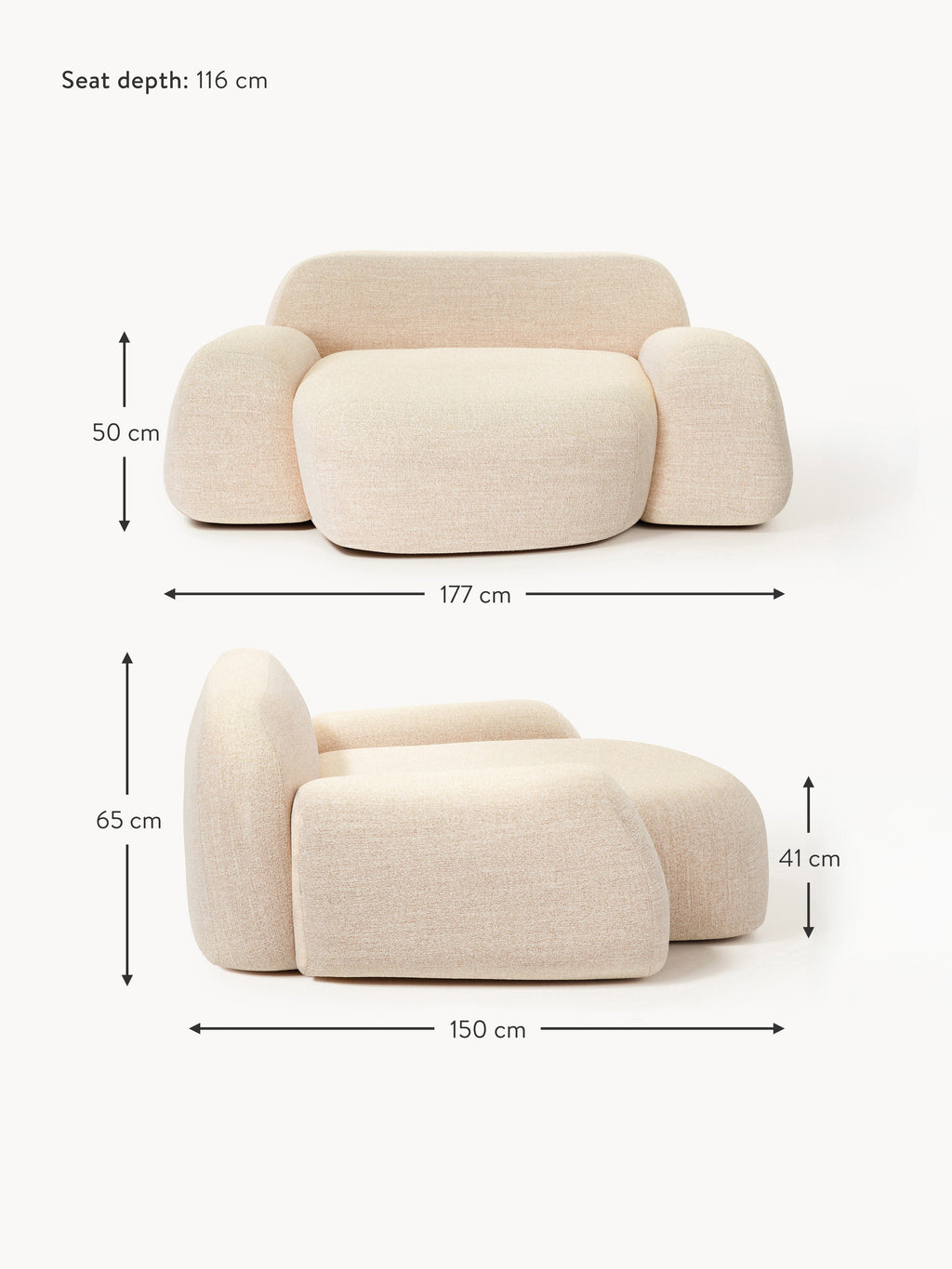 Wolke XL Bouclé Lounge Chair