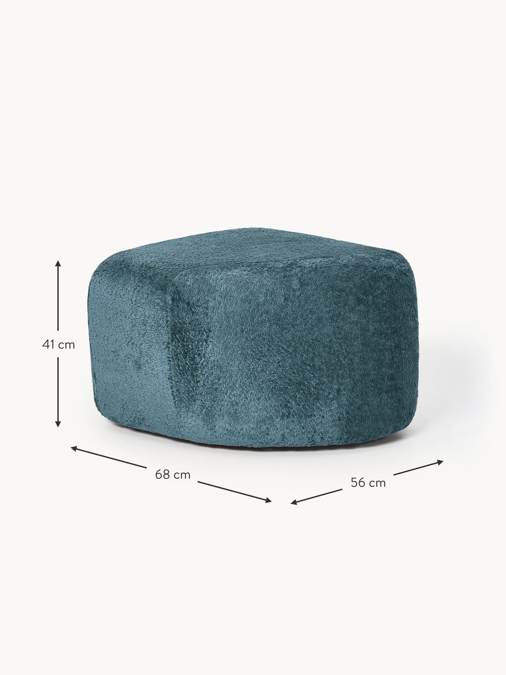 Wolke Oval Teddy Bouclé Ottoman