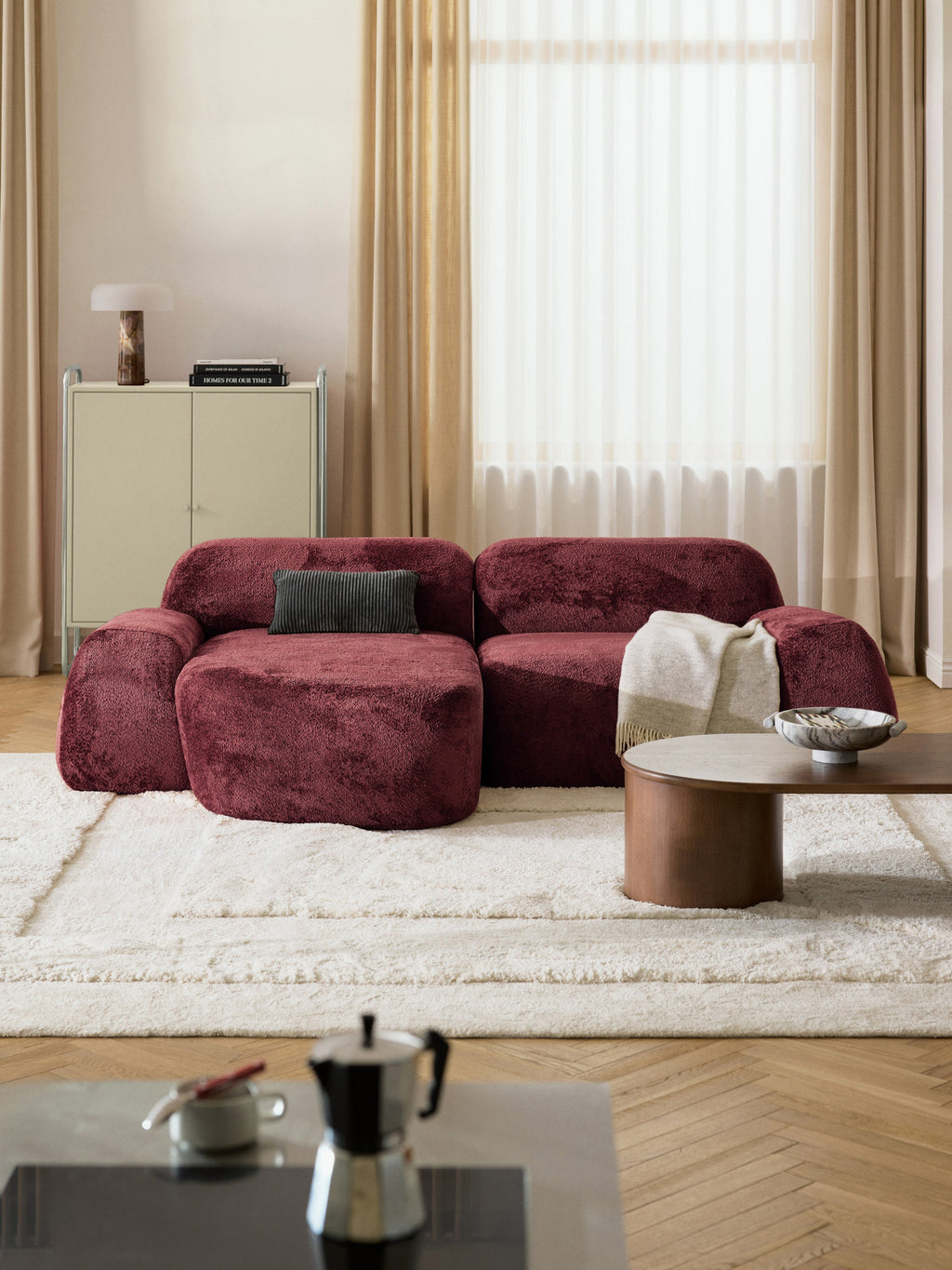 Wolke Modular Teddy Bouclé Corner Sofa (3-seater)