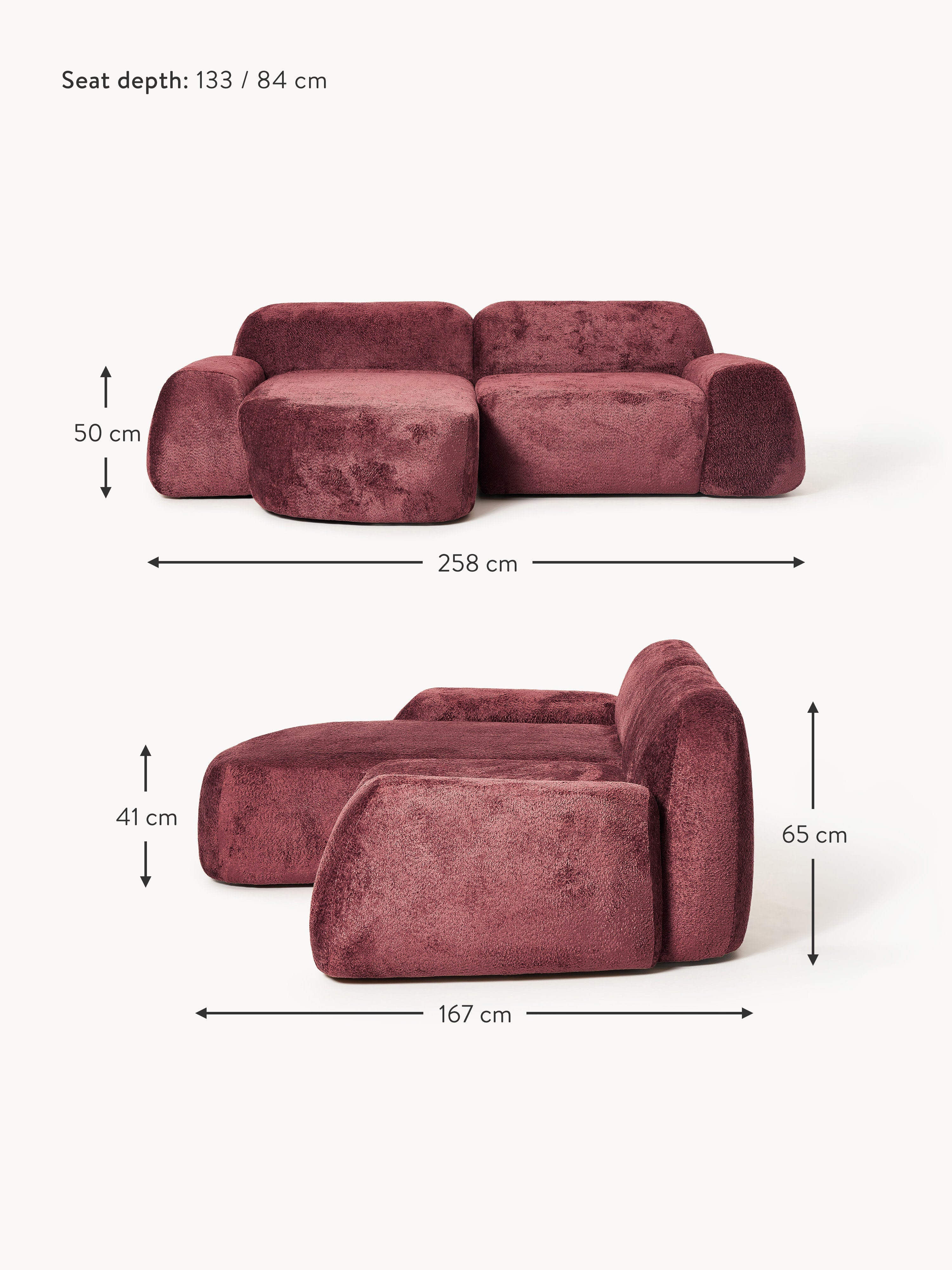Wolke Modular Teddy Bouclé Corner Sofa (3-seater)