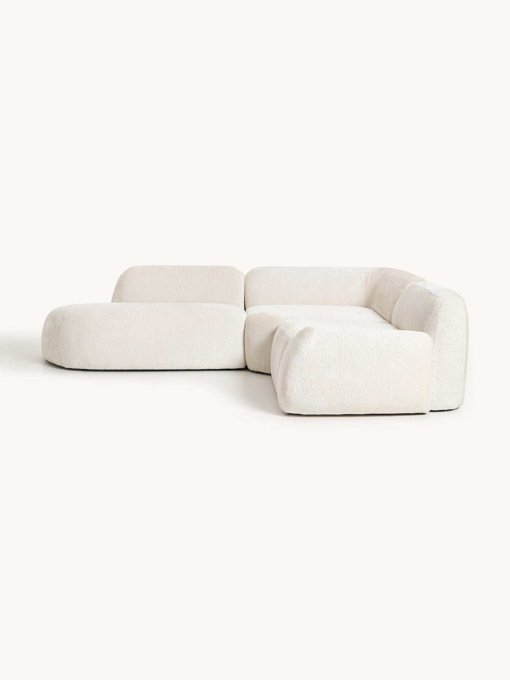 Gallery image 1 - Modular Teddy Bouclé Corner Sofa Wolke (4-seater) with Chaise End