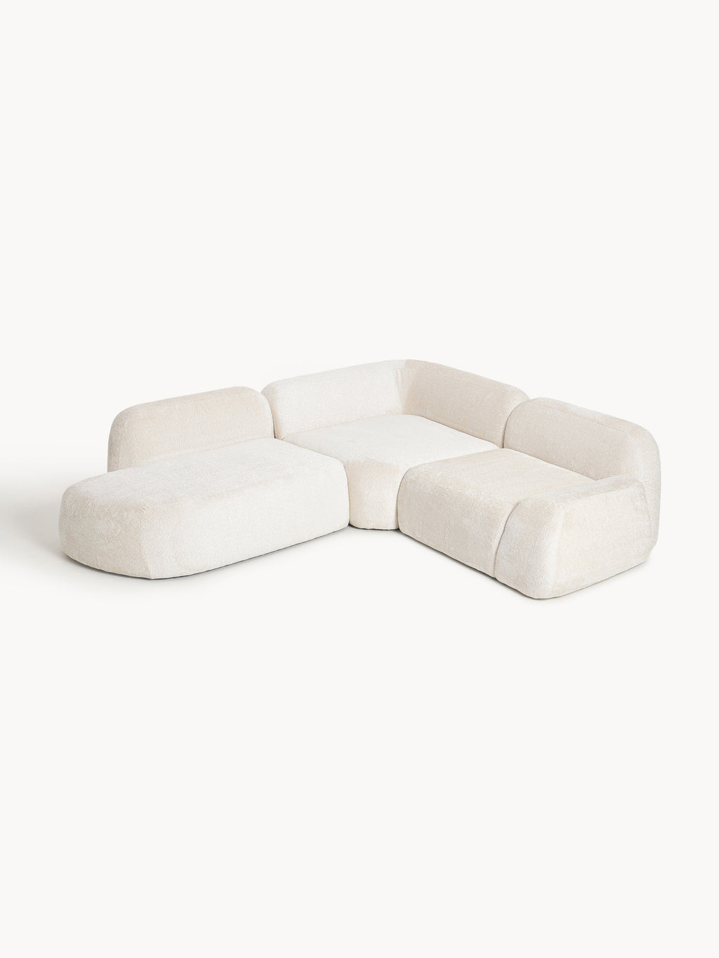 Wolke Modular Teddy Bouclé Corner Sofa (4-seater) with Chaise End