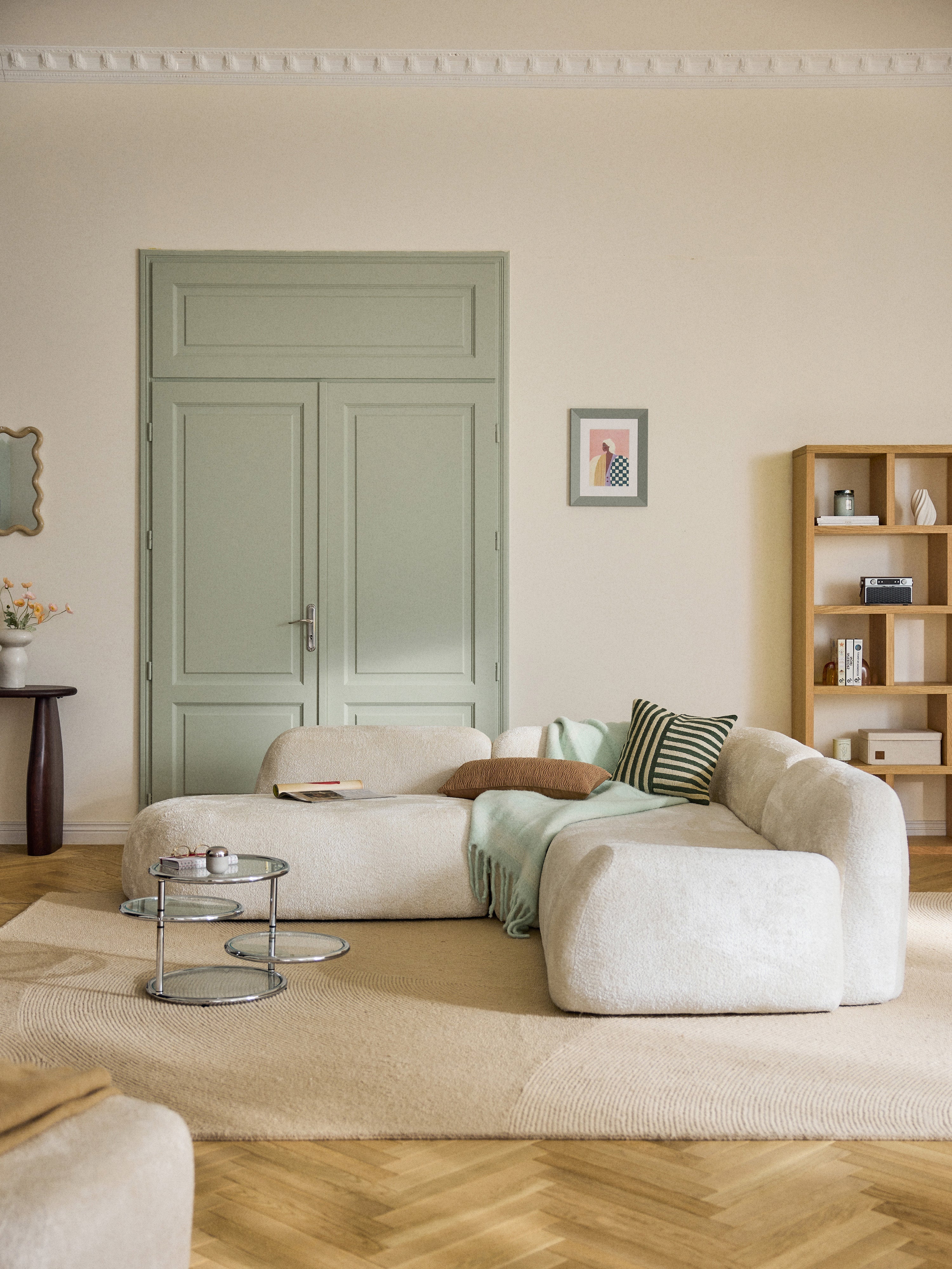 Wolke Modular Teddy Bouclé Corner Sofa (4-seater) with Chaise End