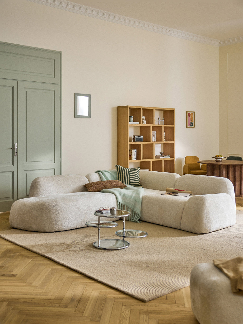 Wolke Modular Teddy Bouclé Corner Sofa (4-seater) with Chaise End